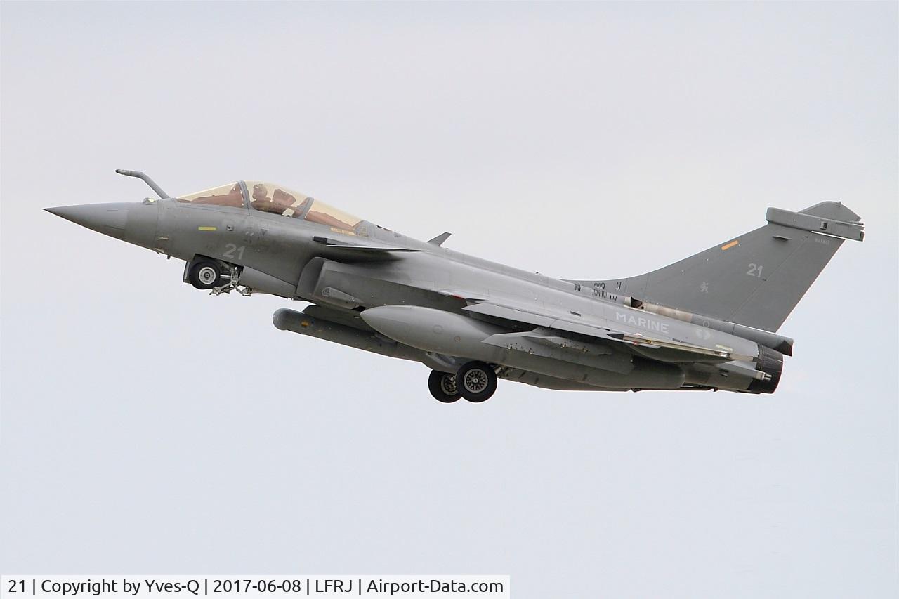 21, Dassault Rafale M C/N 21, Dassault Rafale M, Take off rwy 08, Landivisiau Naval Air Base (LFRJ) Tiger Meet 2017
