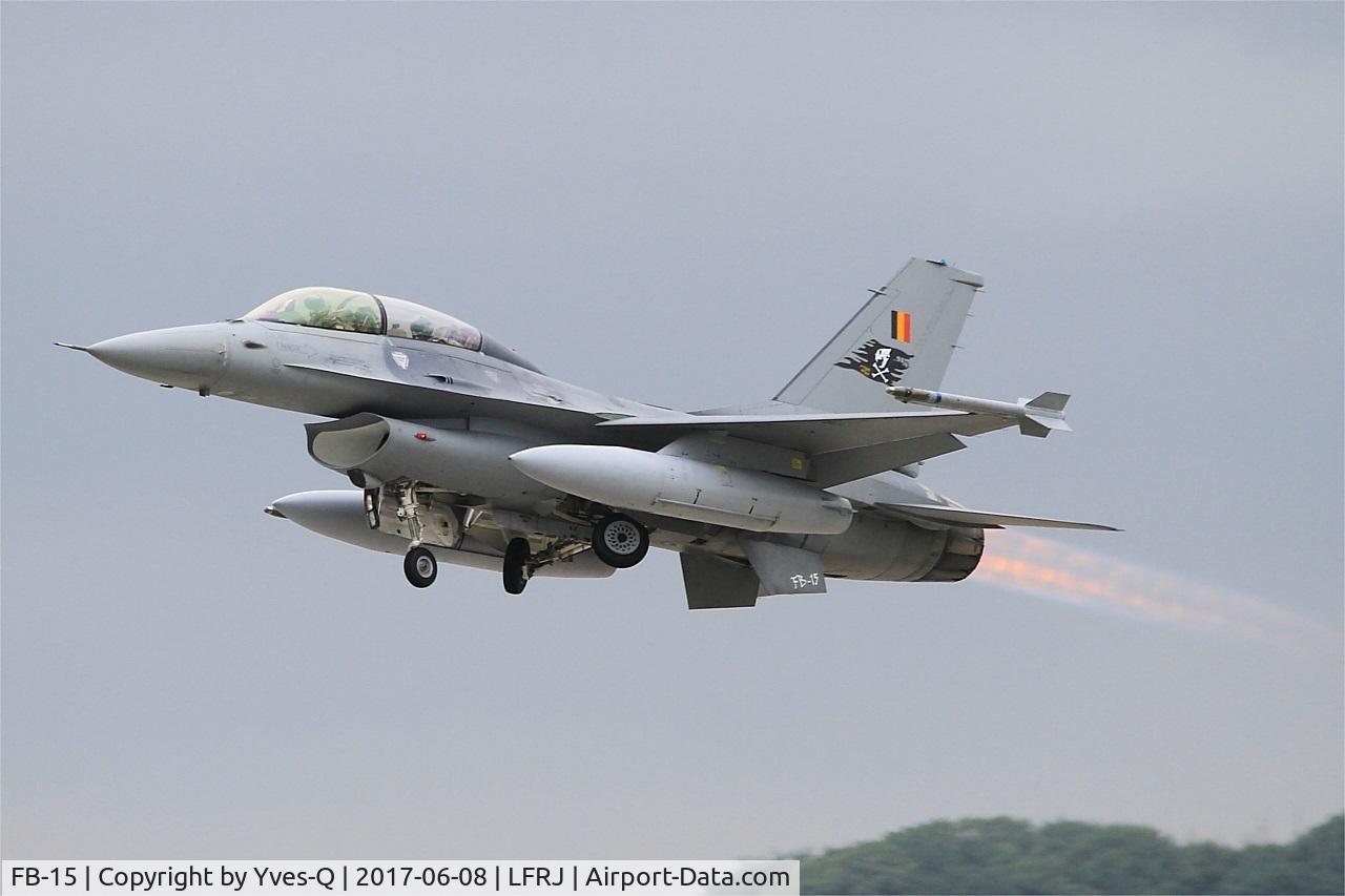 FB-15, General Dynamics F-16BM Fighting Falcon C/N 6J-15, General Dynamics F-16BM Fighting Falcon, Take off rwy 26, Landivisiau Naval Air Base (LFRJ) Tiger Meet 2017