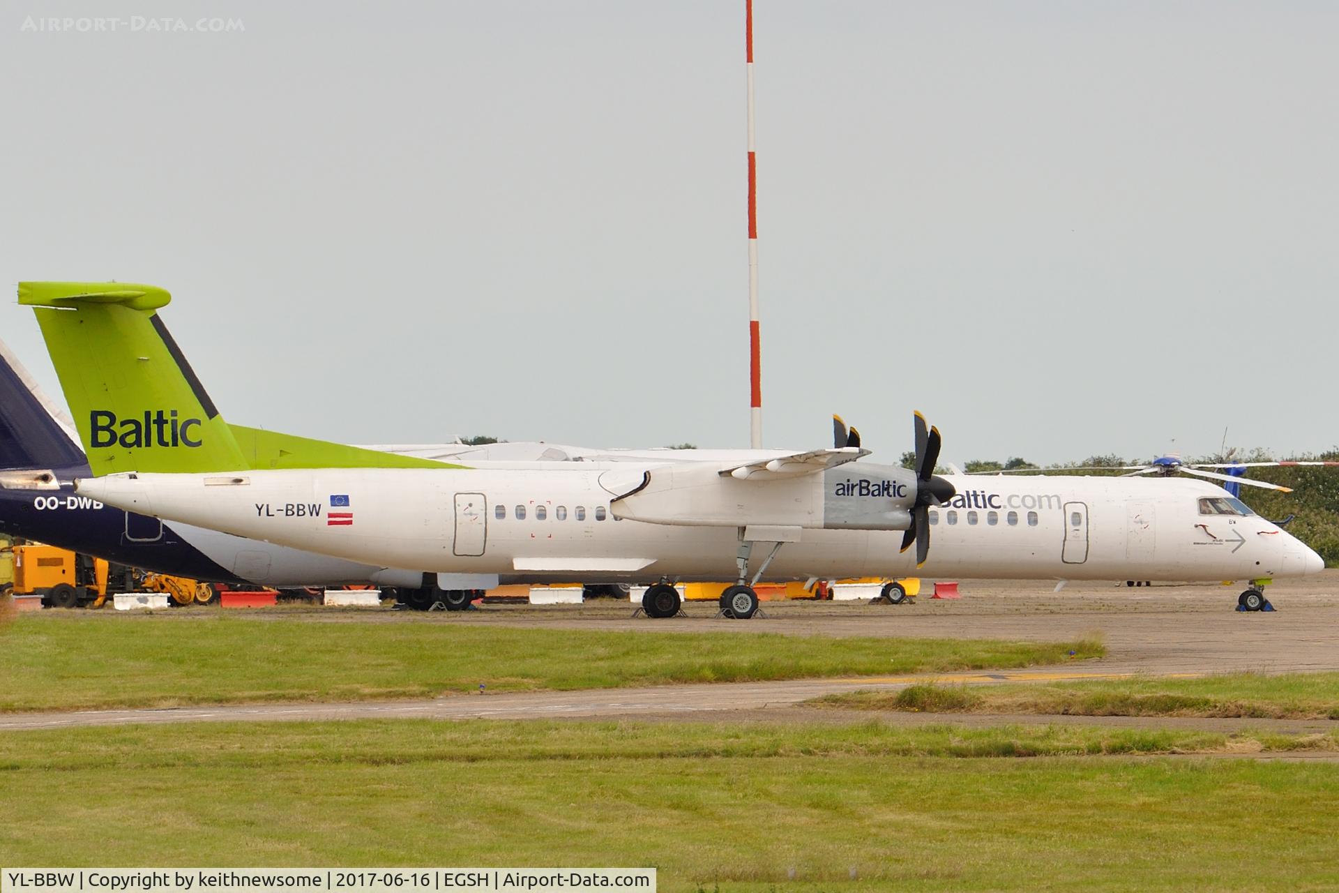 YL-BBW, 2013 De Havilland Canada DHC-8-402Q Dash 8 C/N 4448, Awaiting Painting.