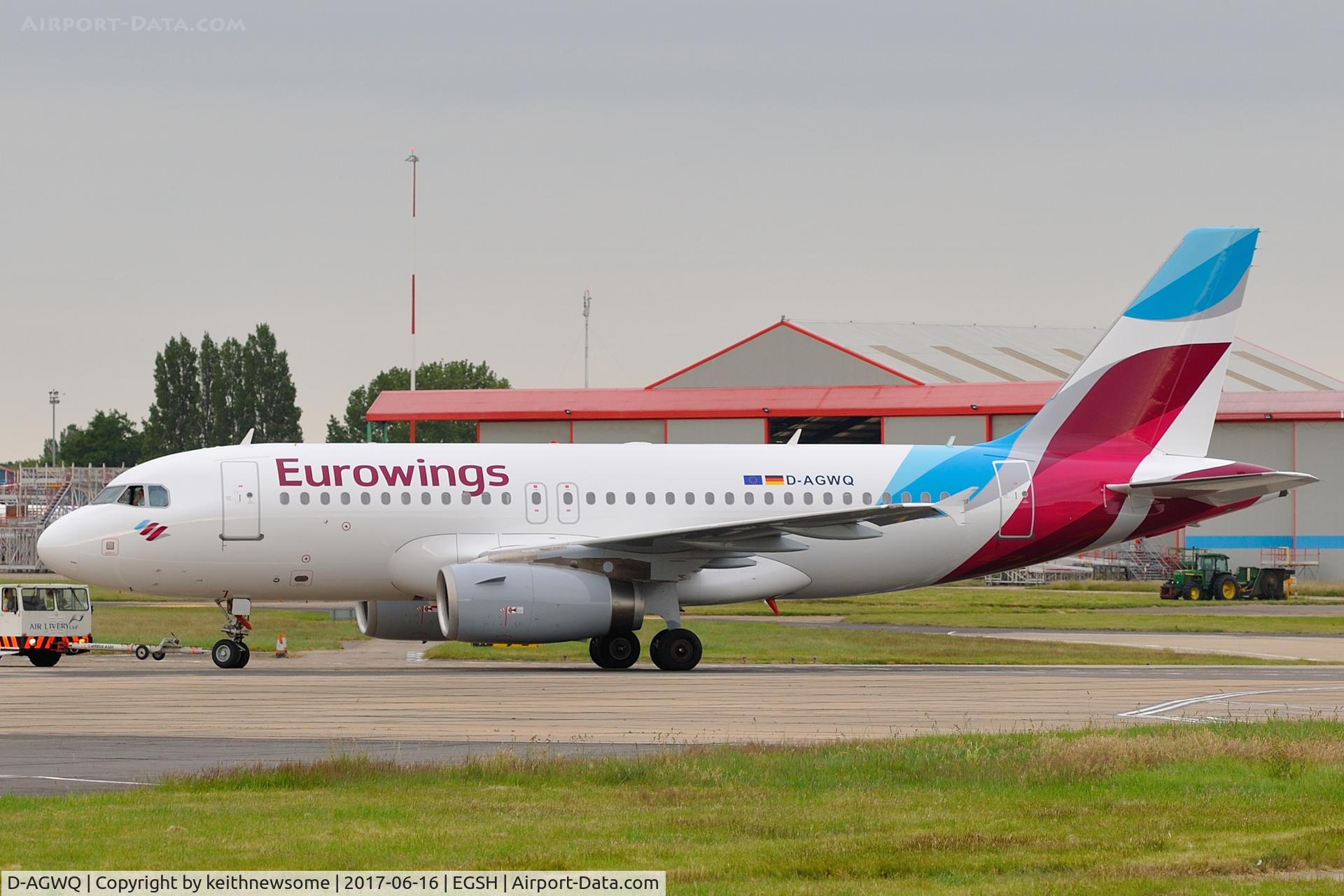 D-AGWQ, 2010 Airbus A319-132 C/N 4256, Removed from paint shop with Eurowings colour scheme.