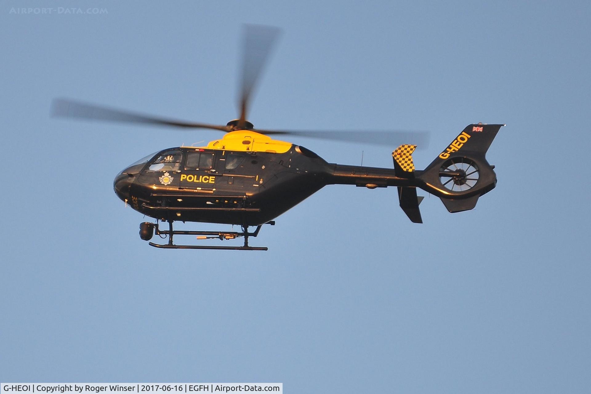 G-HEOI, 2009 Eurocopter EC-135P-2+ C/N 0825, NPAS helicopter operating near Swansea Airport.