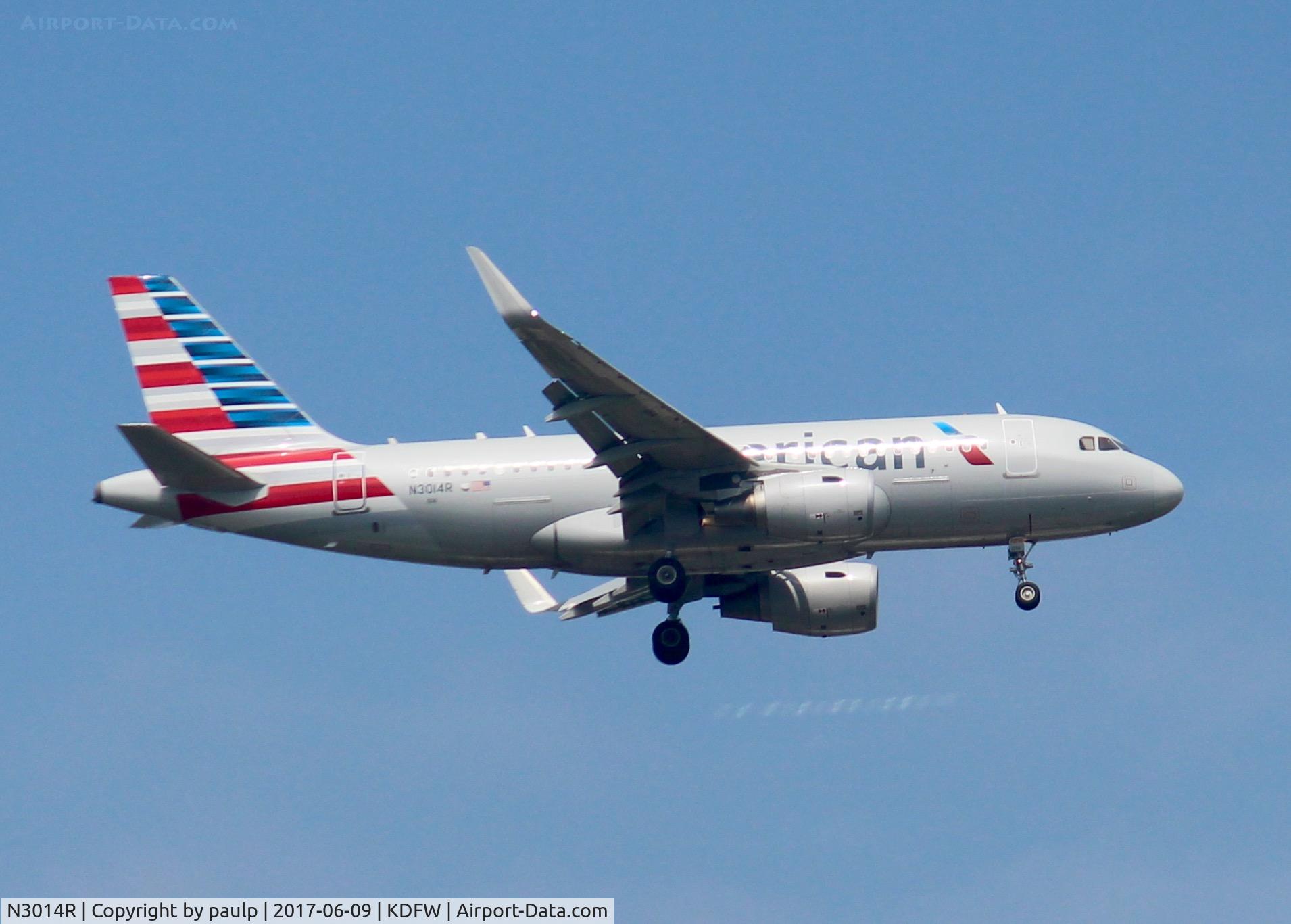 N3014R, 2013 Airbus A319-115 C/N 5842, At DFW.