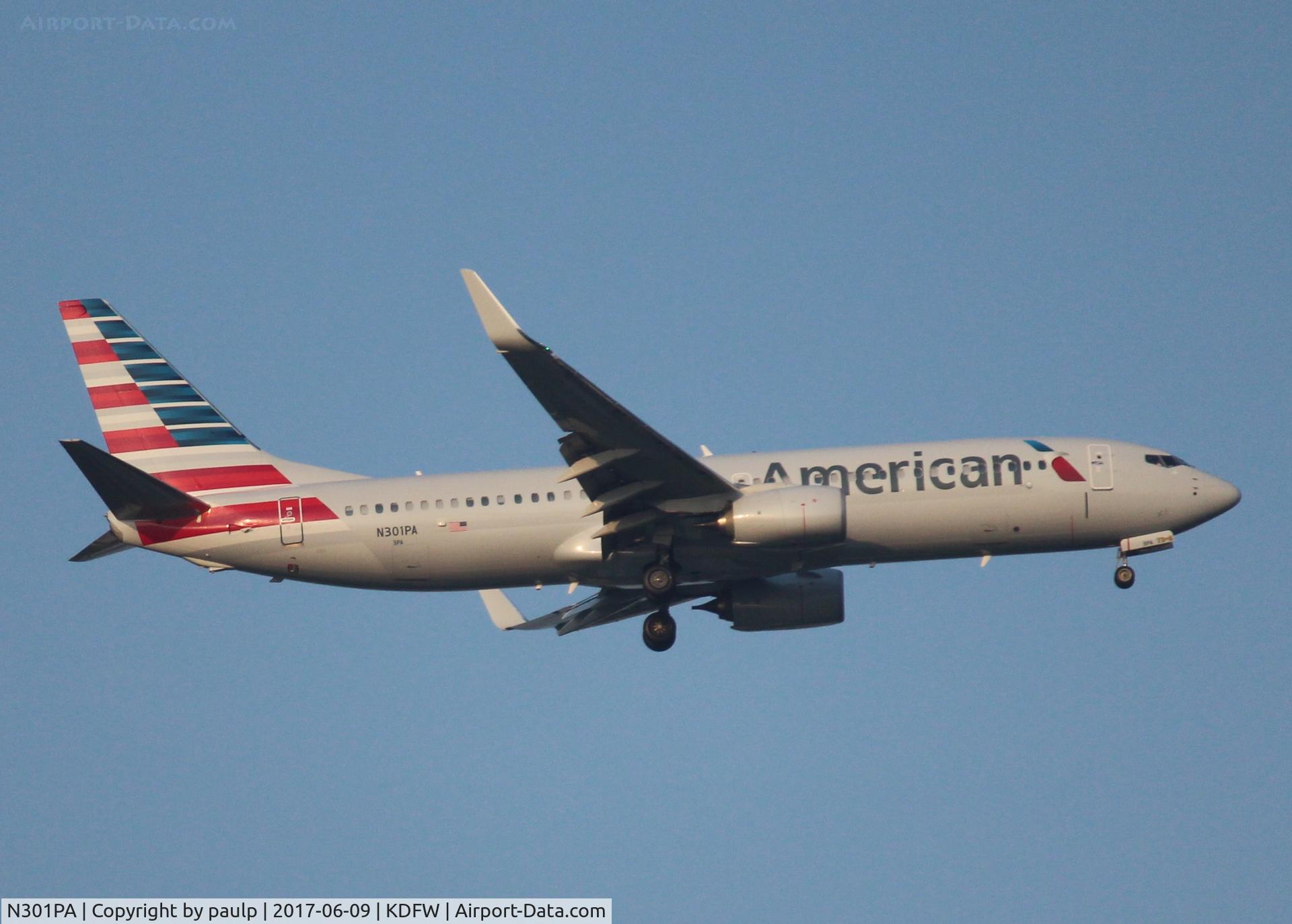 N301PA, 2016 Boeing 737-800 C/N 31255, At DFW.