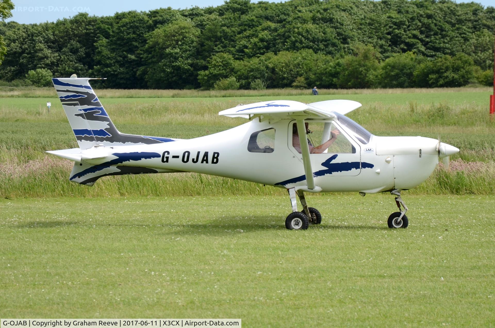 G-OJAB, 1996 Jabiru SK C/N PFA 274-13031, Just landed at Northrepps.