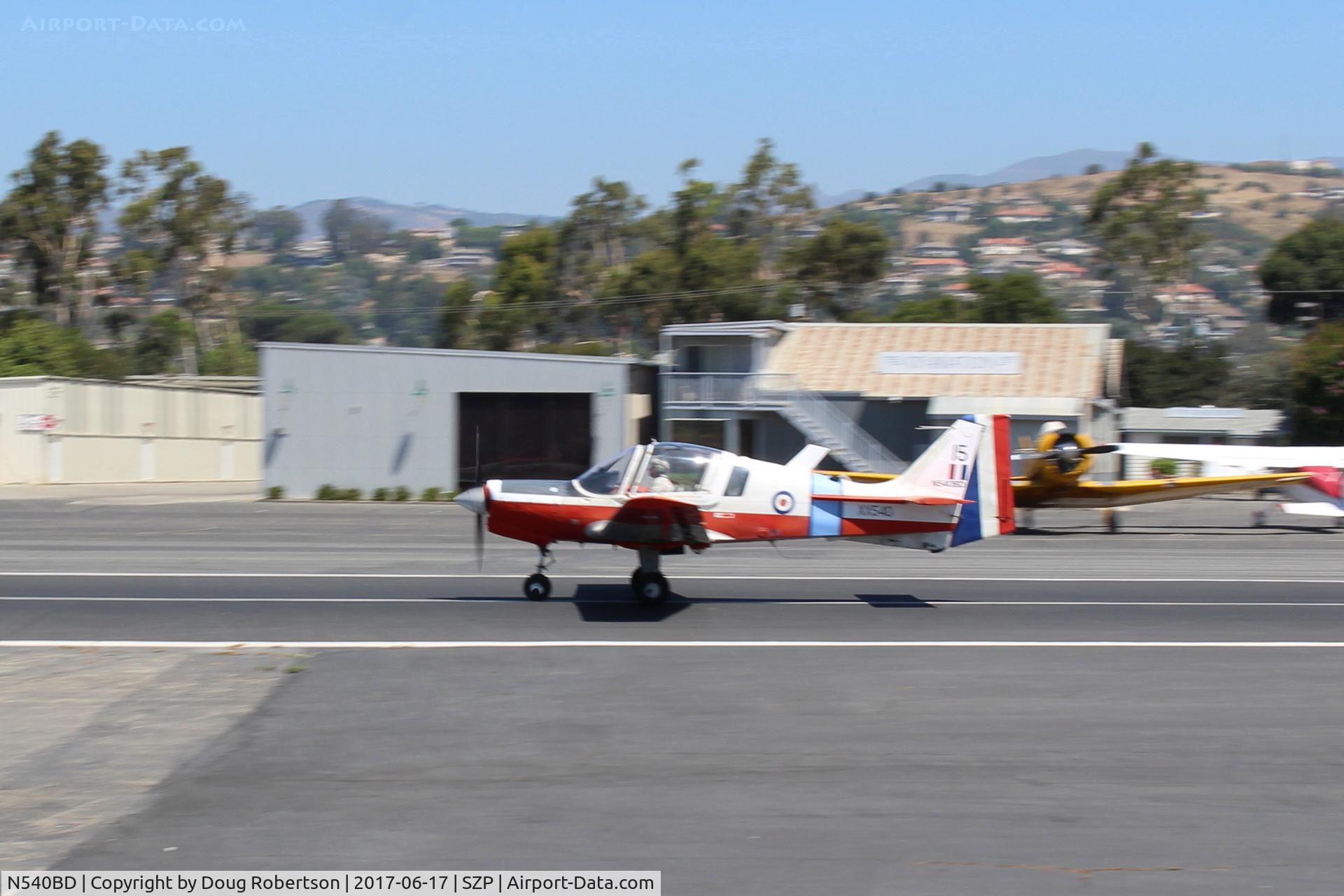 N540BD, 1973 Scottish Aviation Bulldog T.1 C/N BH120/232, 1973 Scottish Aviation BULLDOG Mdl 120/121 Lycoming O-540-A1B5D 200 Hp, takeoff roll Rwy 22