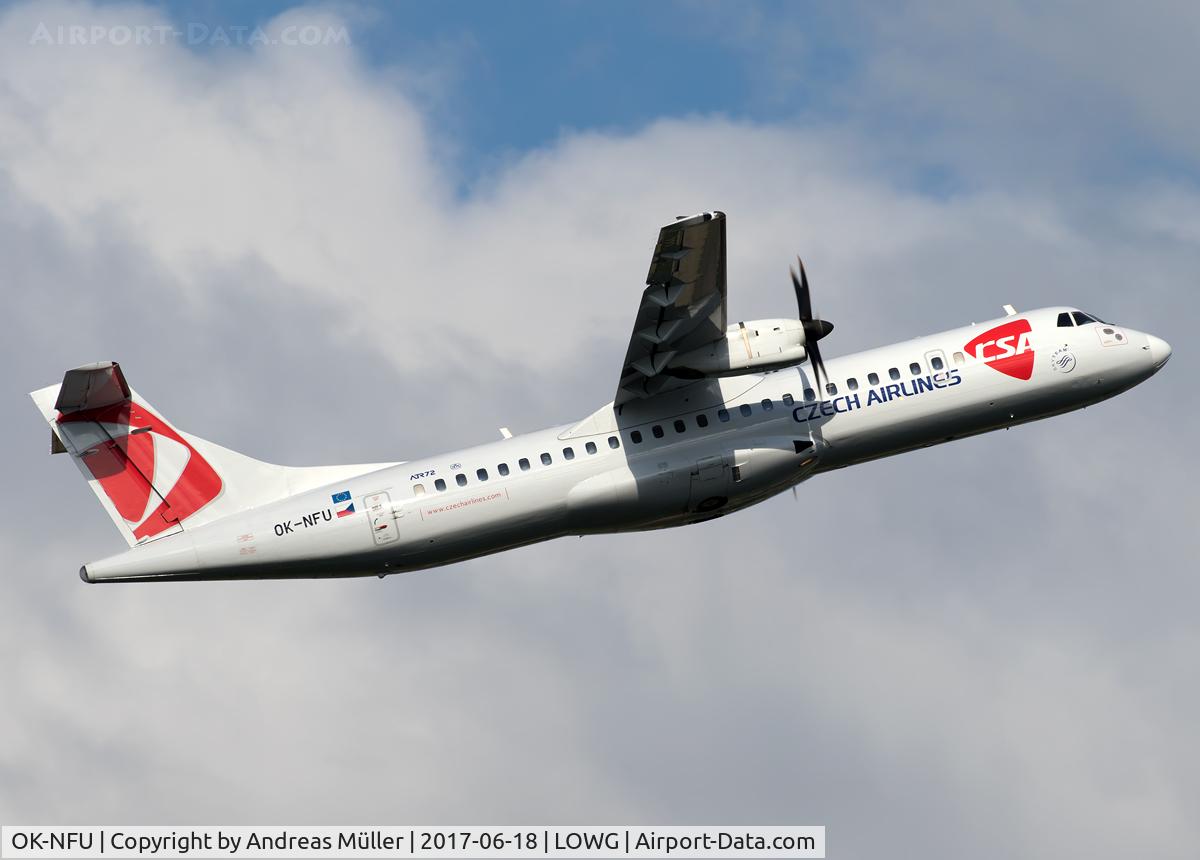 OK-NFU, 2008 ATR 72-212A C/N 789, Departure to London Stansted.