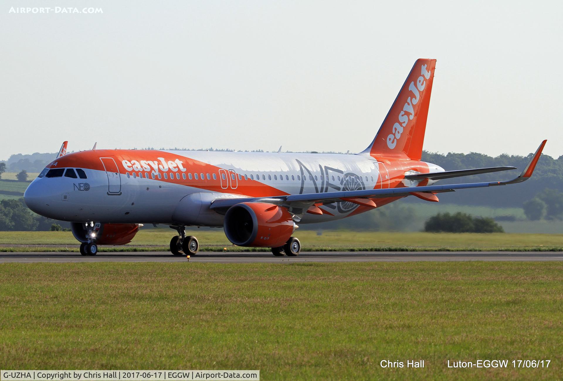 G-UZHA, 2017 Airbus A320-251NEO C/N 7649, easyJets 1st A320NEO on its 1st commercial flight