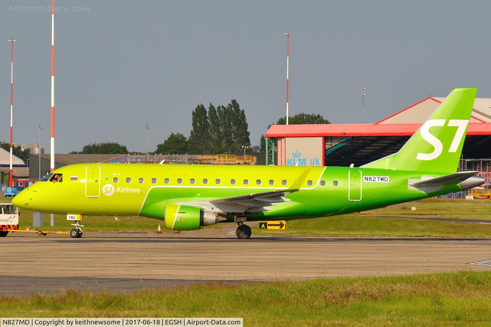 N827MD, 2005 Embraer 170SU (ERJ-170-100SU) C/N 17000047, Second S7 E170 to be removed from spray at Norwich.