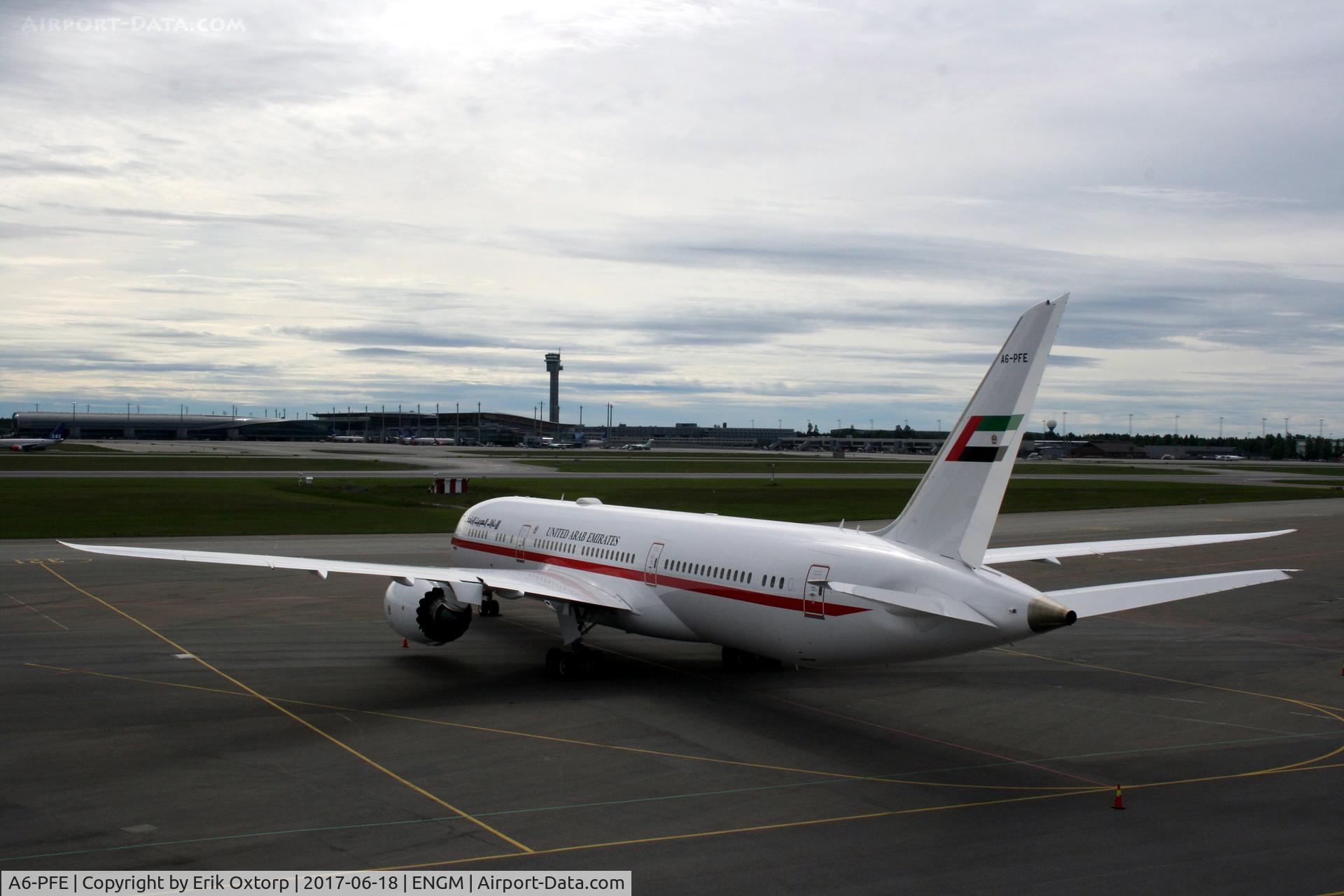 A6-PFE, 2017 Boeing 787-9 Dreamliner C/N 37146, A6-PFE in OSL