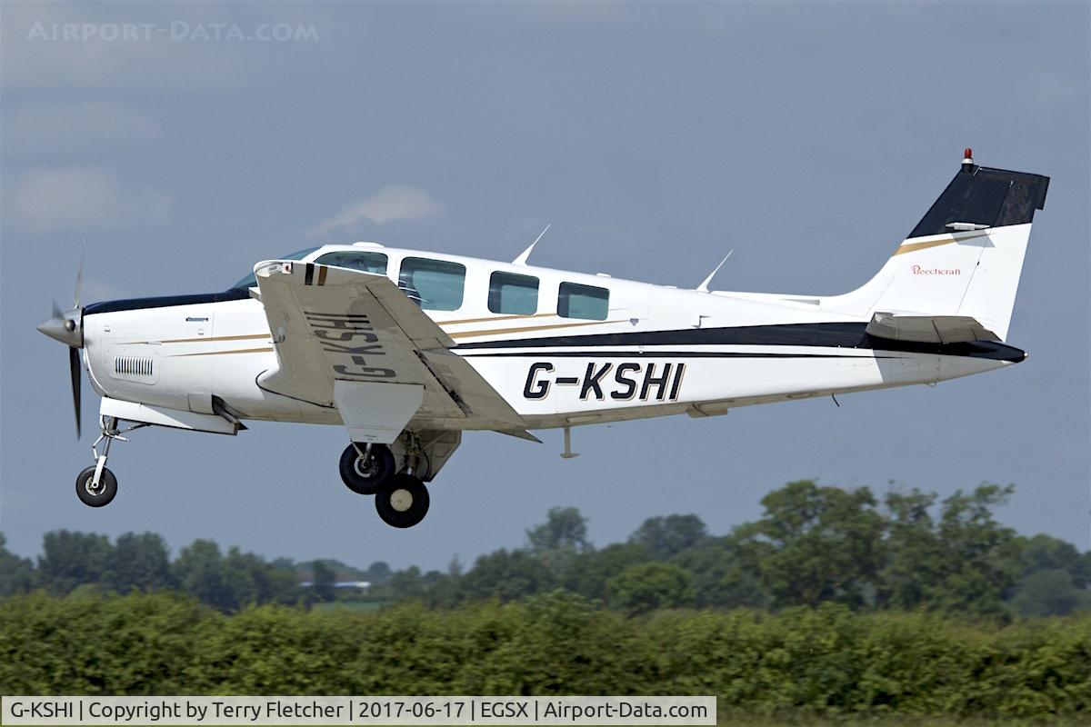 G-KSHI, 1987 Beechcraft A36 Bonanza C/N E-2353, At North Weald