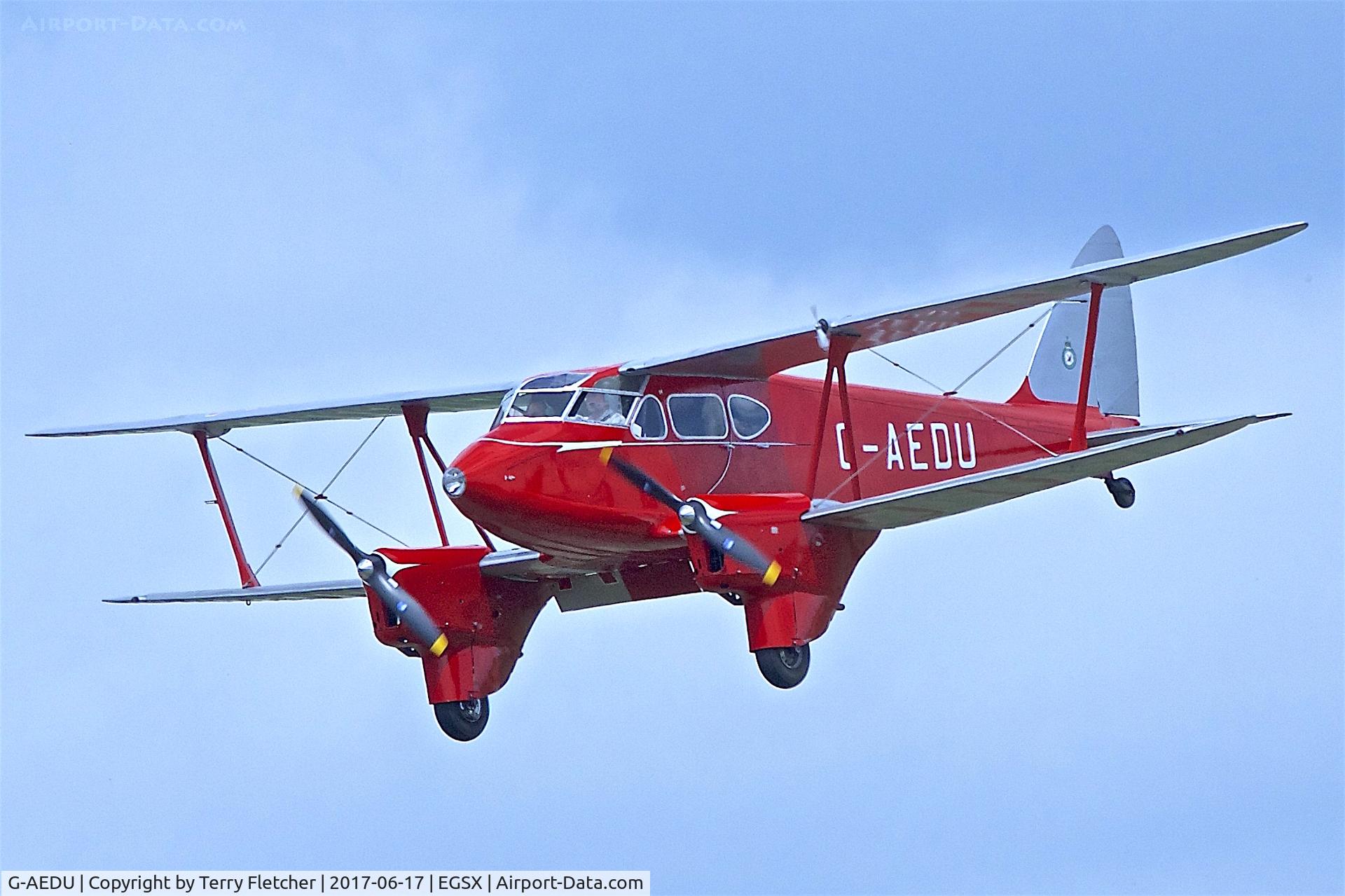 G-AEDU, 1937 De Havilland DH-90A Dragonfly C/N 7526, At North Weald