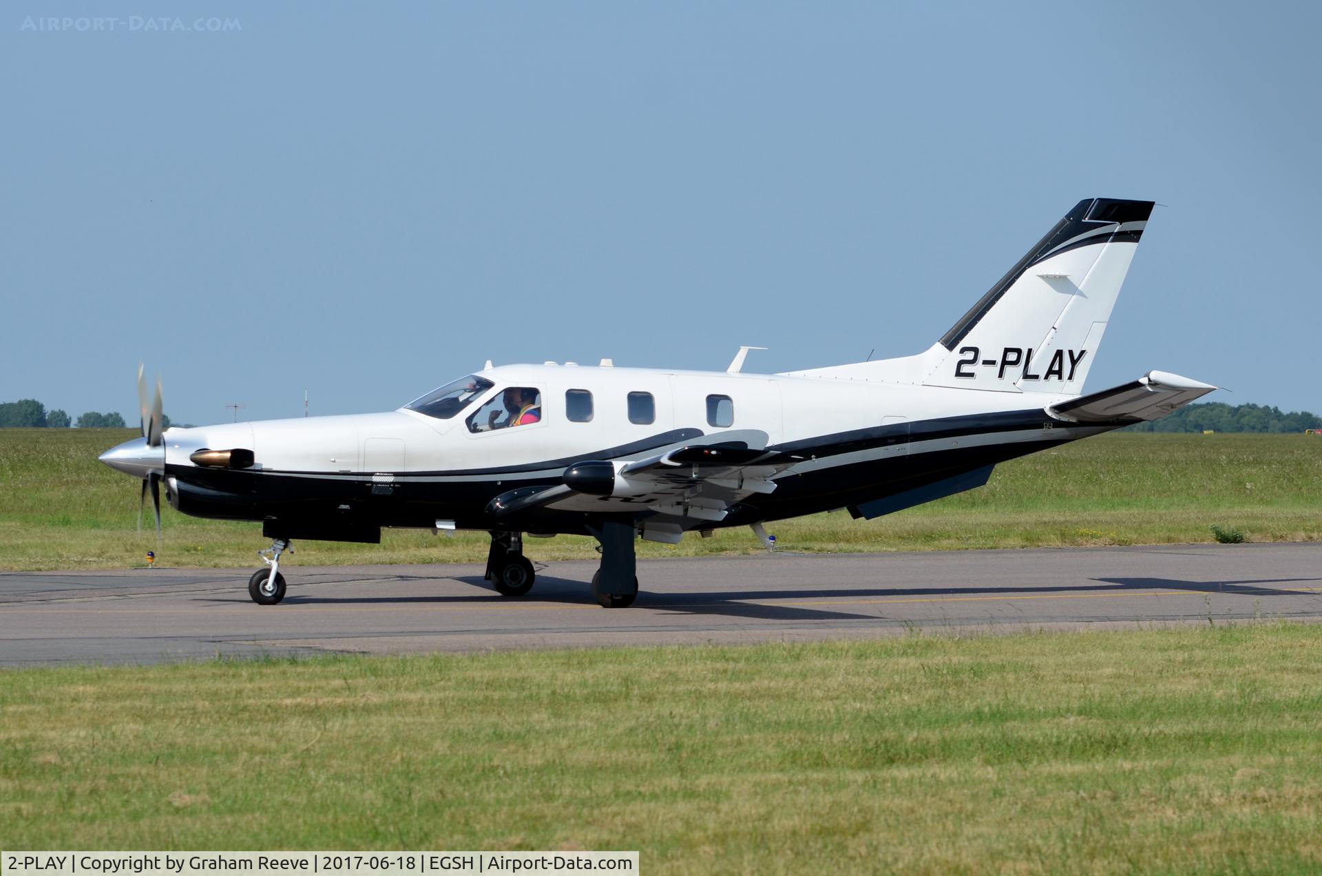 2-PLAY, 2004 Socata TBM-700 C/N 302, Just landed at Norwich.