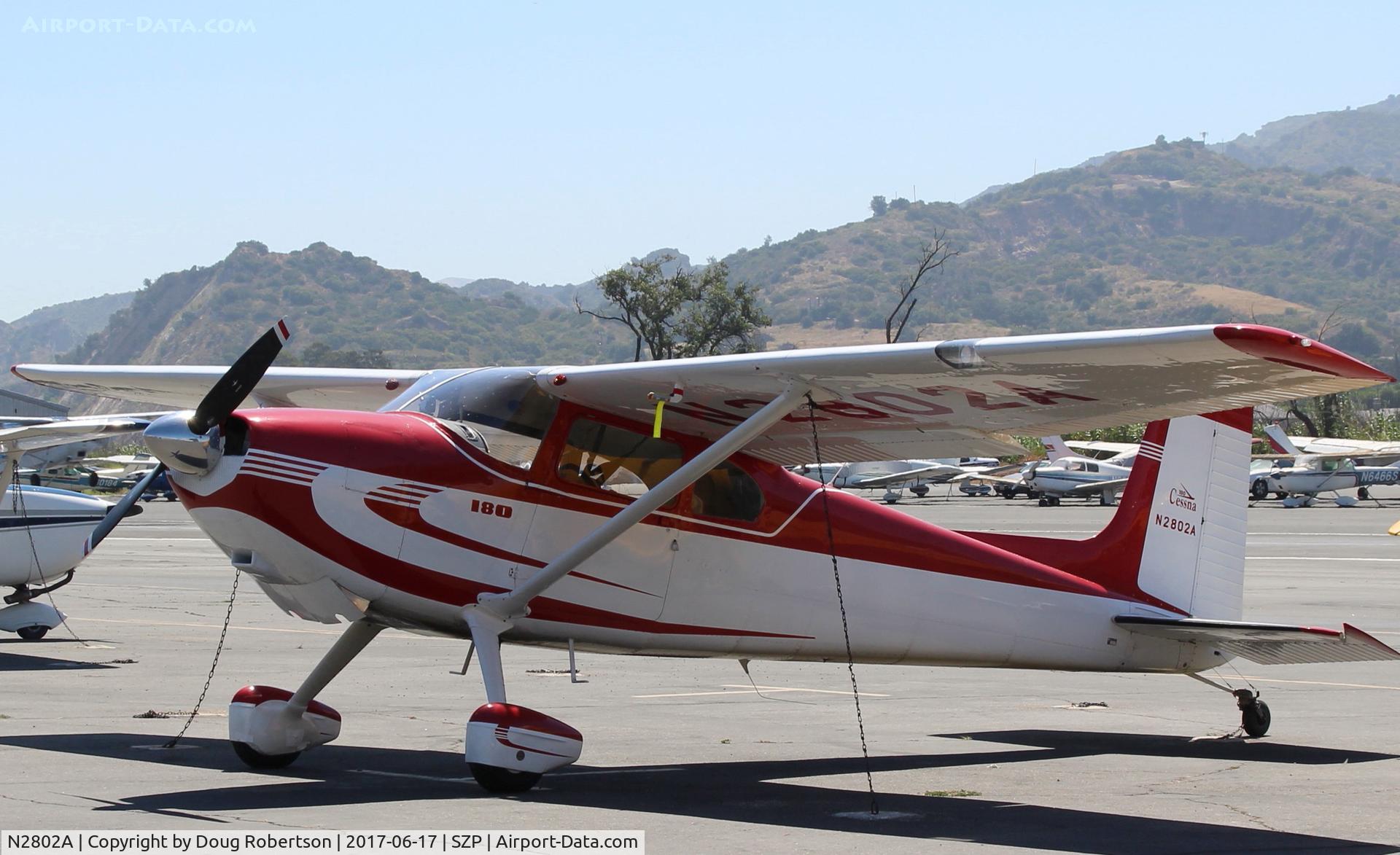 N2802A, 1953 Cessna 180 C/N 30002, 1953 Cessna 180, Continental O-470-A 225 Hp, two-blade CS prop, 4 seats, first year of production