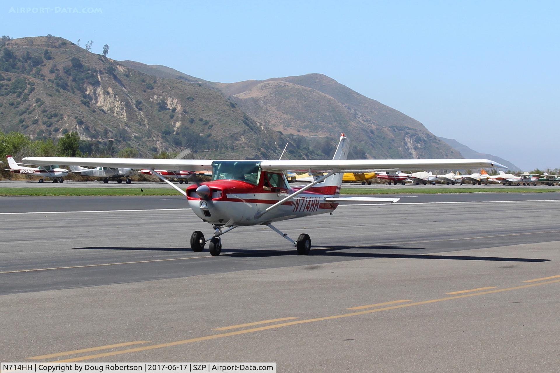 N714HH, 1977 Cessna 150M C/N 15079185, 1977 Cessna 150, Continental O-200 100 Hp, taxi back after landing Rwy 22