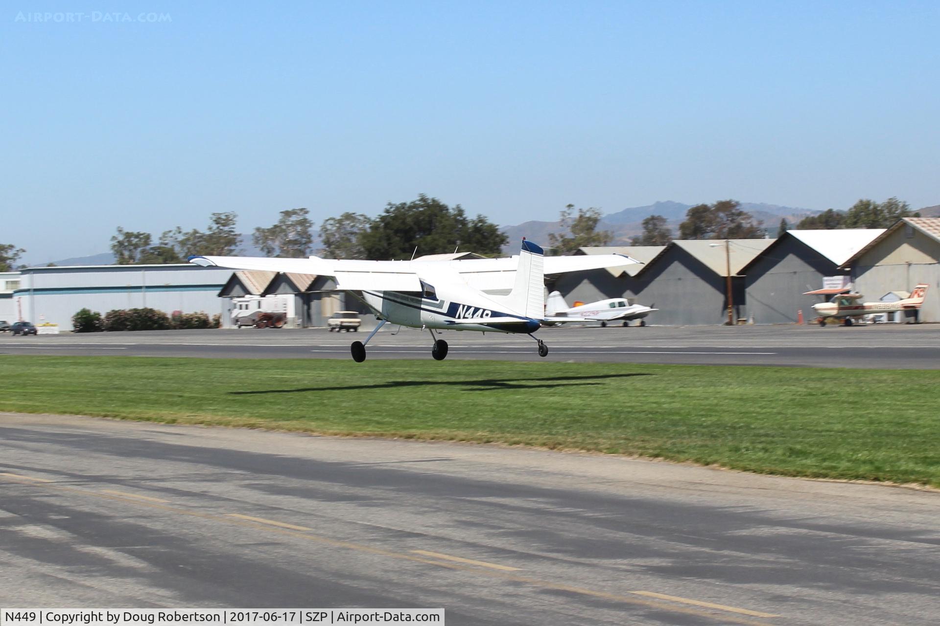 N449, 1969 Cessna 180H Skywagon C/N 18052100, 1969 Cessna 180H SKYWAGON, Continental O-470-A 225 Hp, flaps landing Rwy 22L grass