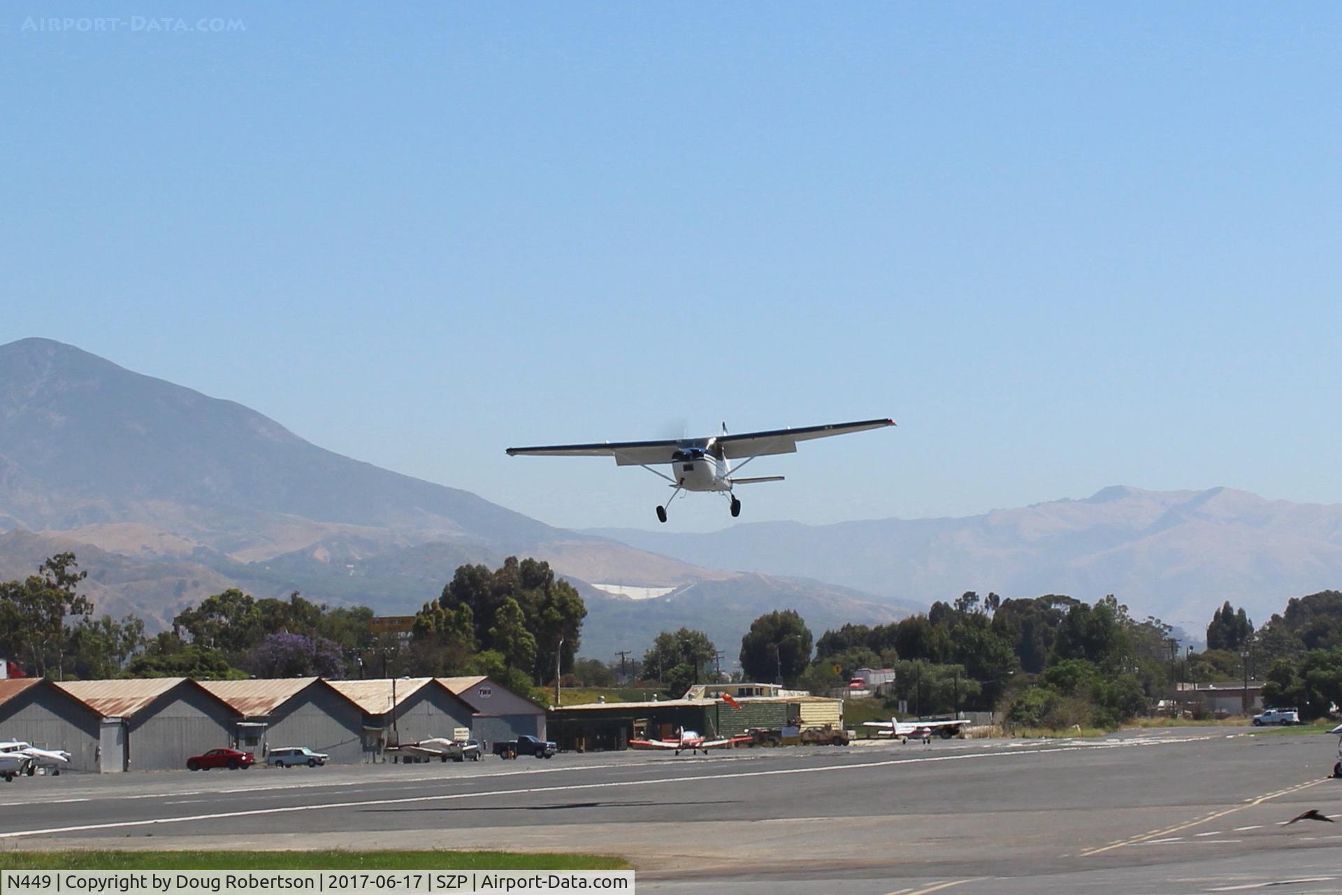 N449, 1969 Cessna 180H Skywagon C/N 18052100, 1969 Cessna 180H SKYWAGON, Continental O-470-A 225 Hp, on final for Rwy 22L grass