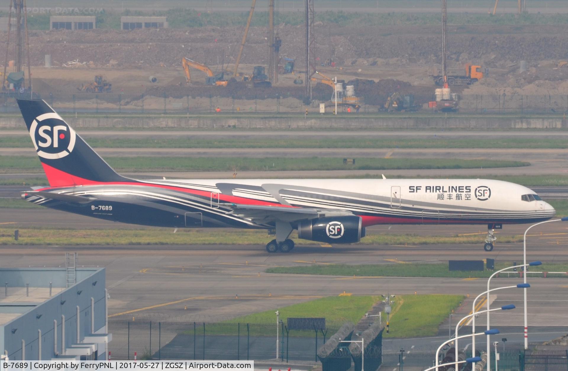 B-7689, 1997 Boeing 757-28A(PCF) C/N 27621, SF B753F taxying for departure