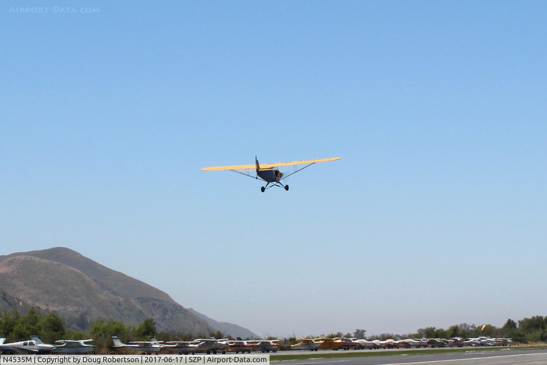N4535M, 1947 Piper PA-11 Cub Special C/N 11-39, 1947 Piper PA-11 CUB SPECIAL, Continental A&C65 65 Hp, takeoff climb Rwy 22