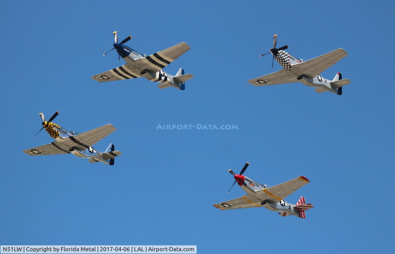 N51LW, 1962 North American P-51D Mustang C/N 122-41037, Little With with 3 others