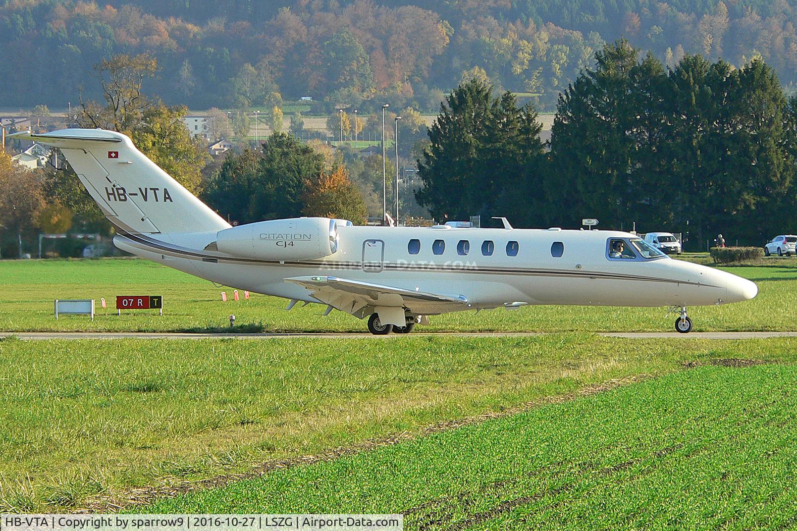 HB-VTA, 2016 Cessna 525C CitationJet CJ4 C/N 525C-0221, back-track rwy 07 Grenchen