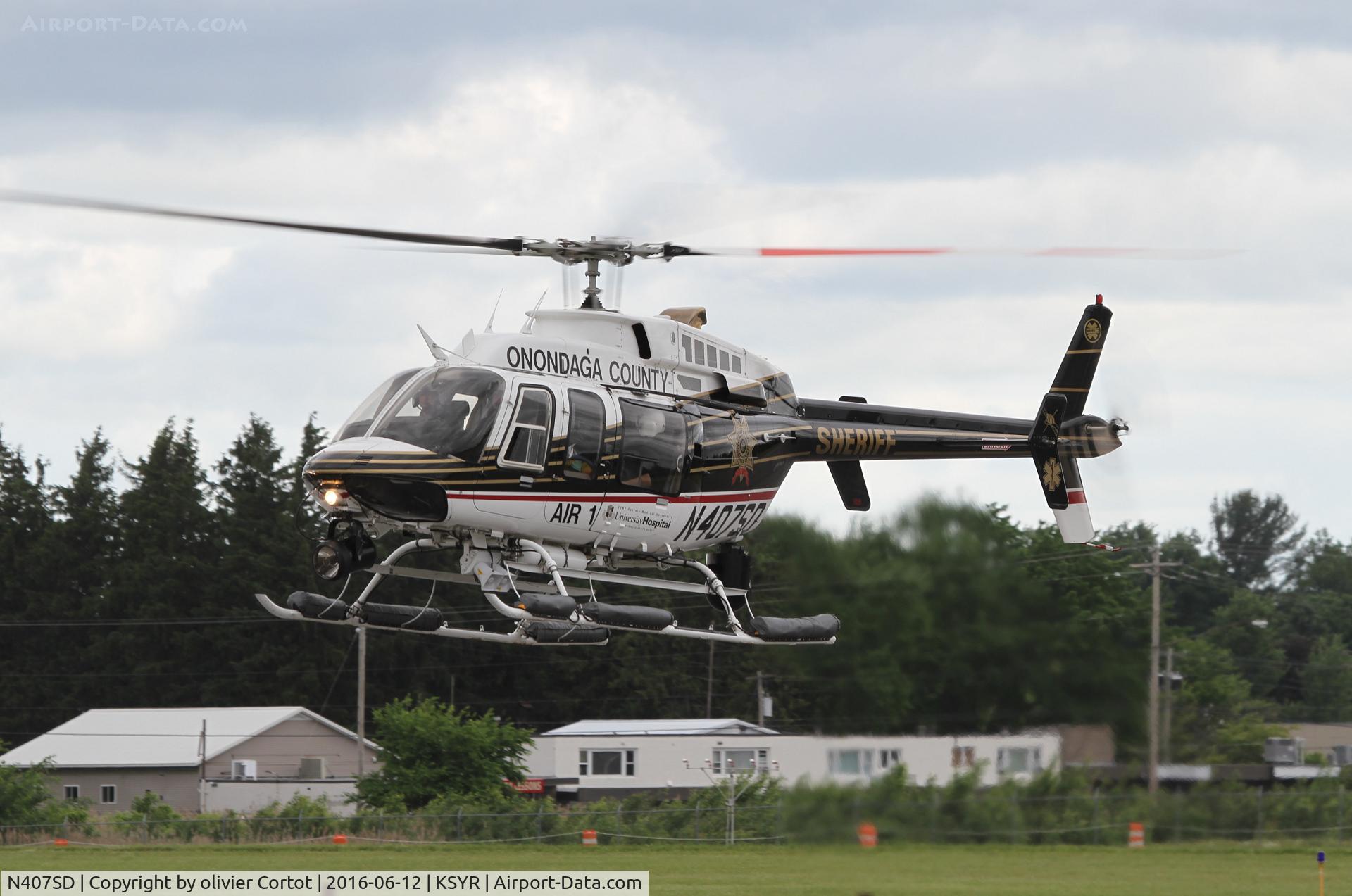 N407SD, 1999 Bell 407 C/N 53330, Syracuze airshow