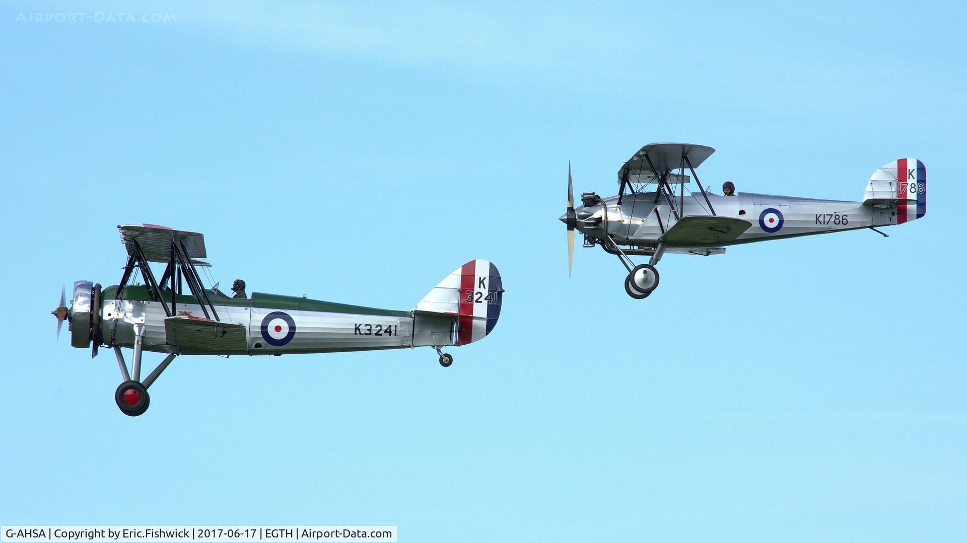 G-AHSA, 1933 Avro 621 Tutor C/N K3215, 45. K3241 and K1786 in formation display mode at the epic Evening Airshow, The Shuttleworth Collection, June, 2017