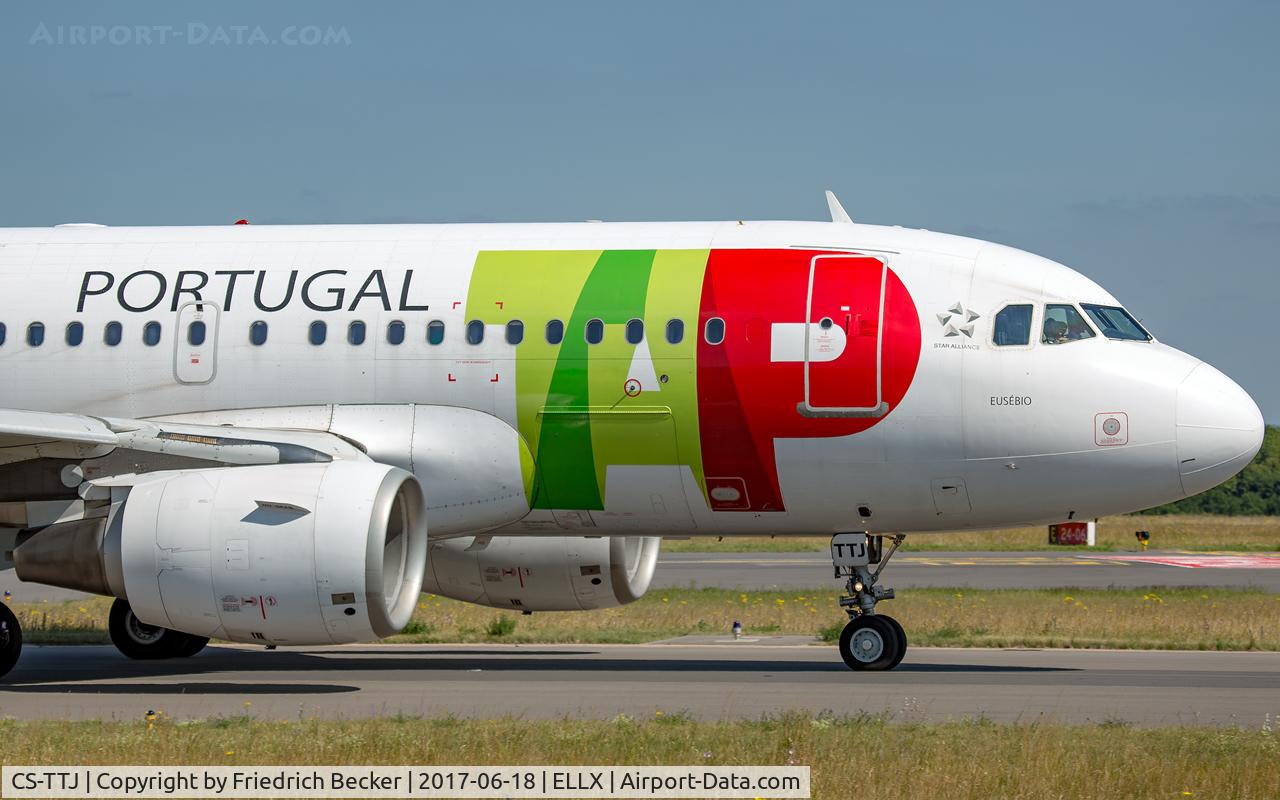 CS-TTJ, 1999 Airbus A319-111 C/N 979, taxying to the active