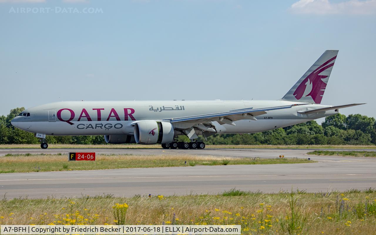A7-BFH, 2015 Boeing 777-FDZ C/N 42298, decelerating after touchdown