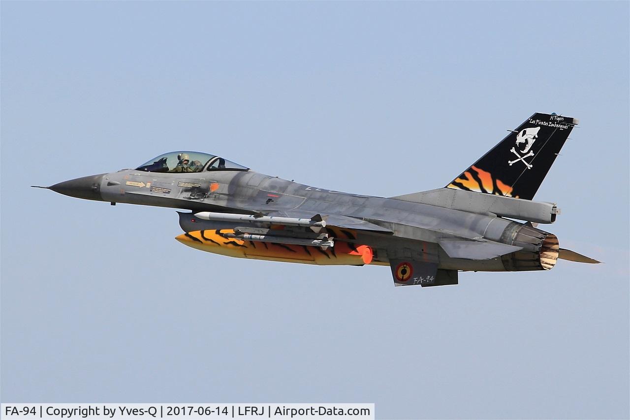 FA-94, SABCA F-16AM Fighting Falcon C/N 6H-94, SABCA F-16AM Fighting Falcon, Take off rwy 26, Landivisiau Naval Air Base (LFRJ) Tiger Meet 2017
