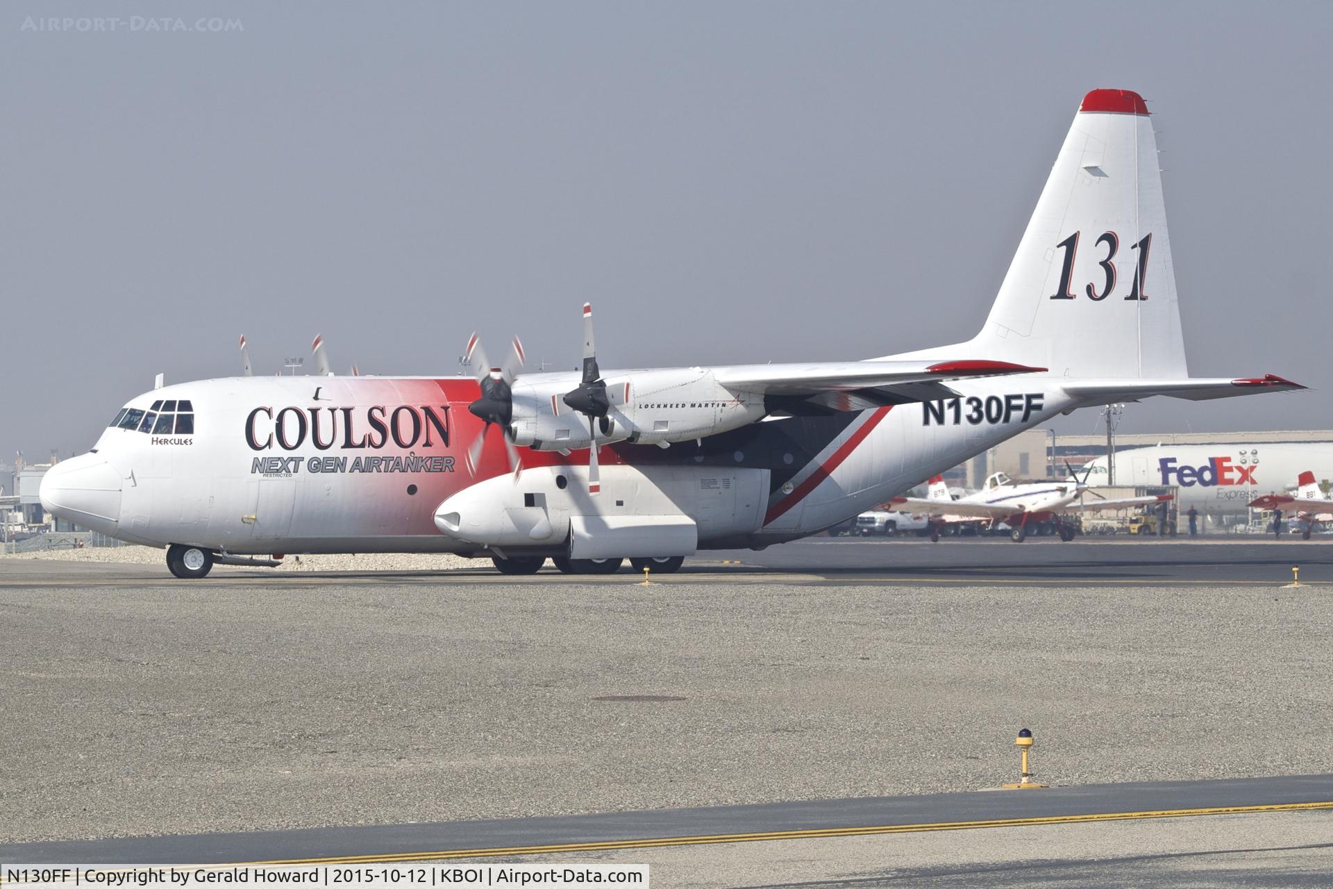 N130FF, 1980 Lockheed EC-130Q Hercules C/N 382-4901, Taxiing from the NIFC ramp.