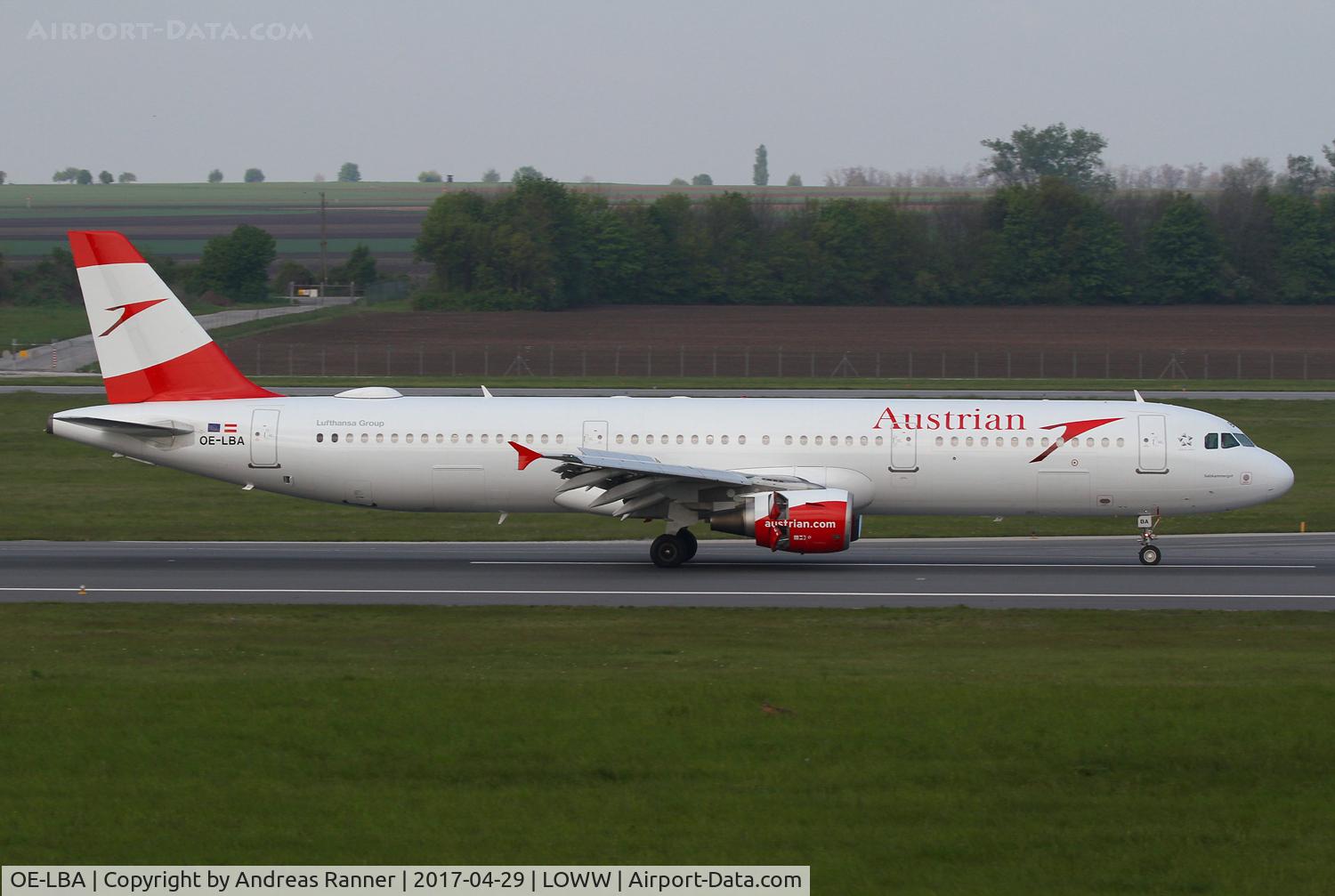 OE-LBA, 1995 Airbus A321-111 C/N 552, Austrian Airlines A321