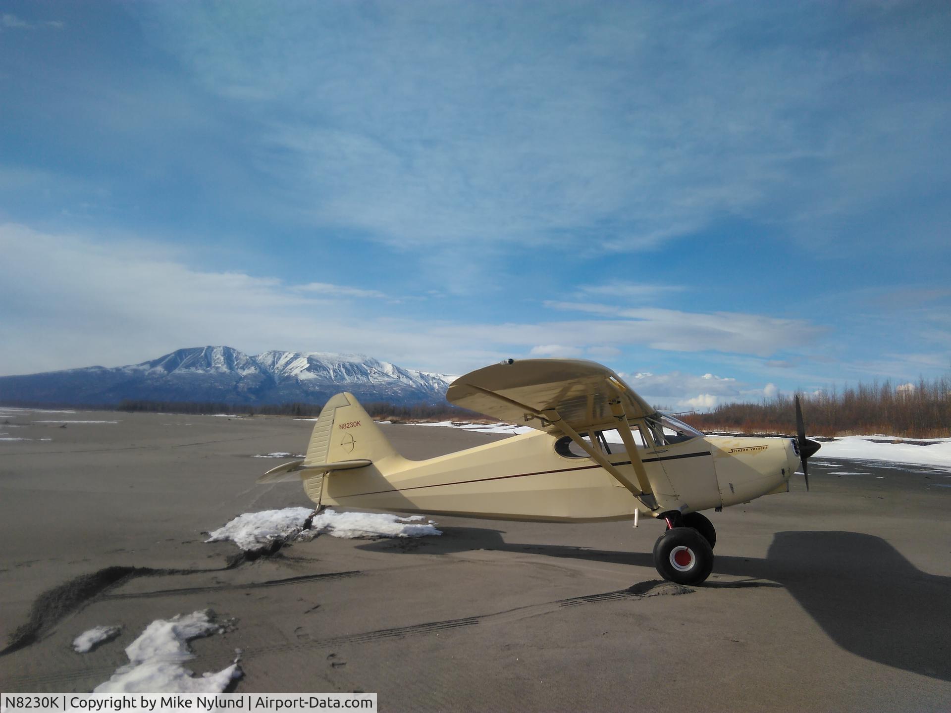 N8230K, 1946 Stinson 108-1 Voyager C/N 108-1230, Photo was taken by pilot near Mt Susitna, AK
