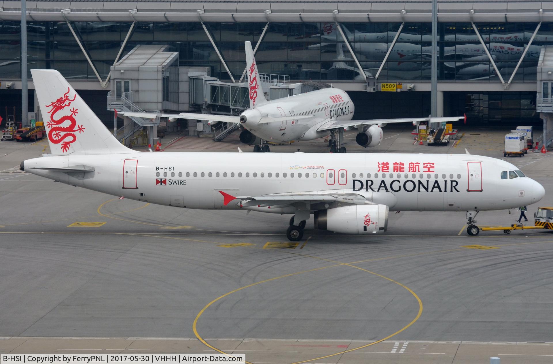 B-HSI, 1999 Airbus A320-232 C/N 0930, Dragonair A320 pushed back.