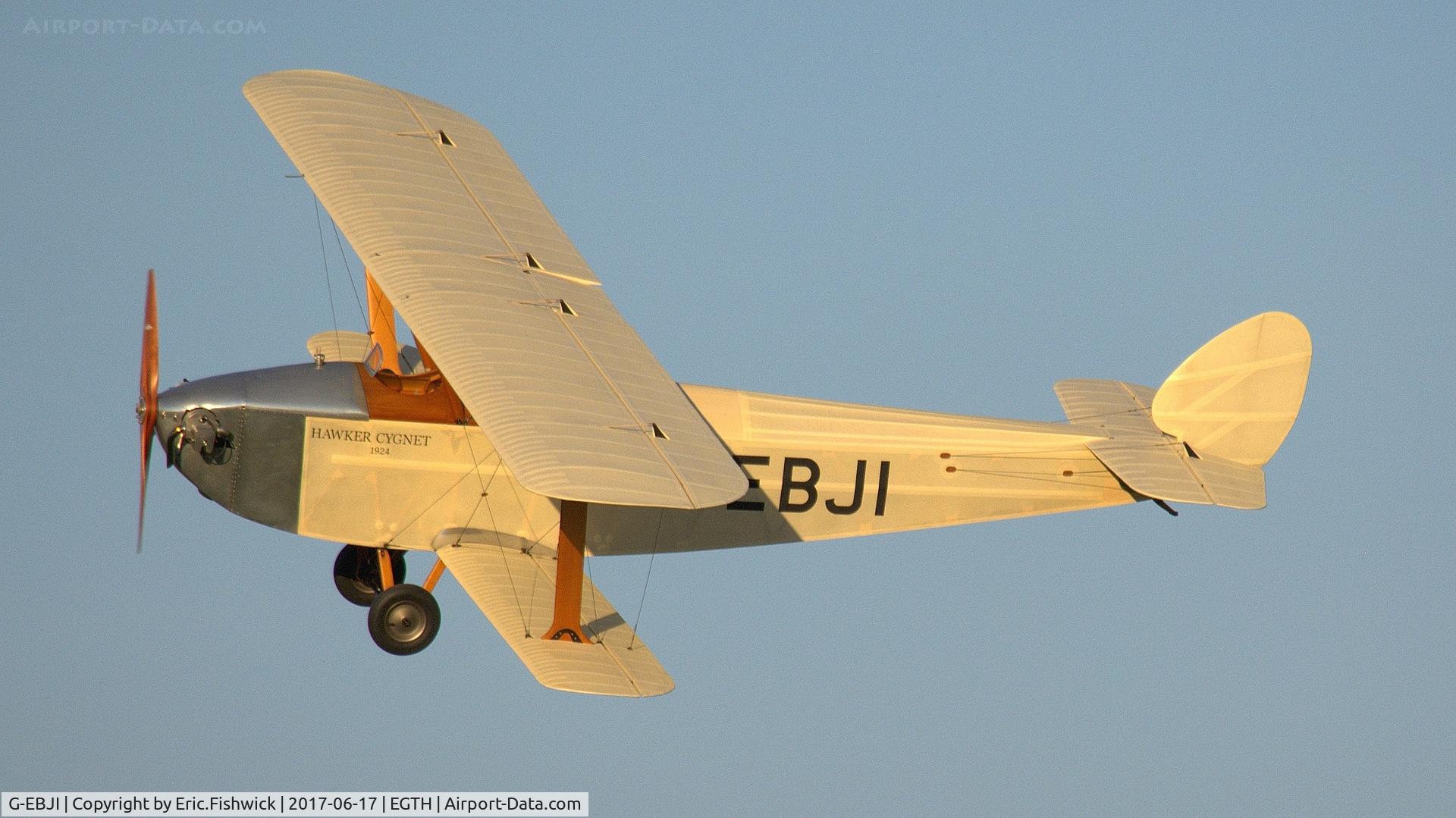 G-EBJI, 1977 Hawker Cygnet Replica C/N PFA 077-10240, a G-EBJI in display mode at the epic Evening Airshow, The Shuttleworth Collection, June, 2017