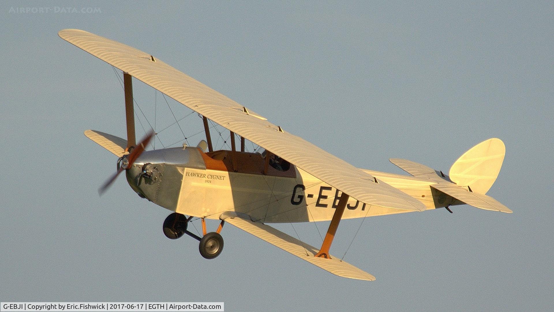 G-EBJI, 1977 Hawker Cygnet Replica C/N PFA 077-10240, cl. G-EBJI in display mode at the epic Evening Airshow, The Shuttleworth Collection, June, 2017
