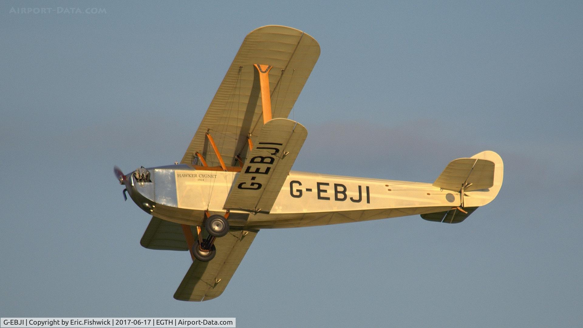 G-EBJI, 1977 Hawker Cygnet Replica C/N PFA 077-10240, dl G-EBJI in display mode at the epic Evening Airshow, The Shuttleworth Collection, June, 2017
