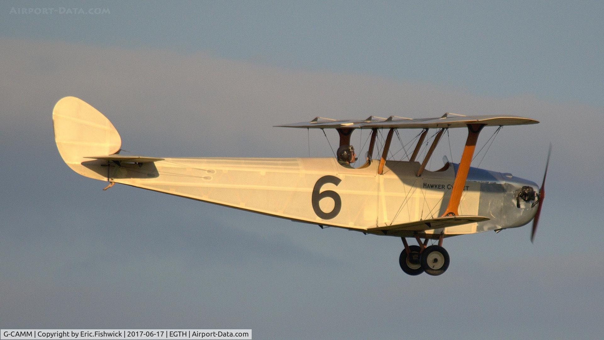 G-CAMM, 1992 Hawker Cygnet Replica C/N PFA 077-10245, 42. G-CAMM in display mode at the epic Evening Airshow, The Shuttleworth Collection, June, 2017