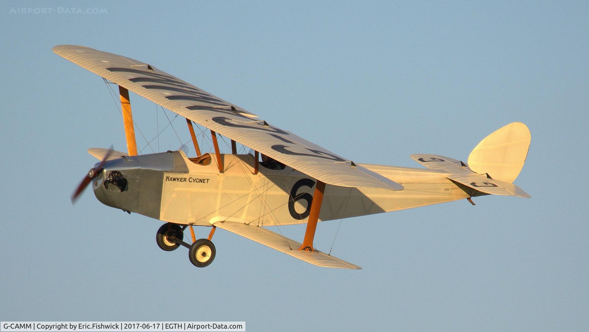 G-CAMM, 1992 Hawker Cygnet Replica C/N PFA 077-10245, 43. G-CAMM in display mode at the epic Evening Airshow, The Shuttleworth Collection, June, 2017