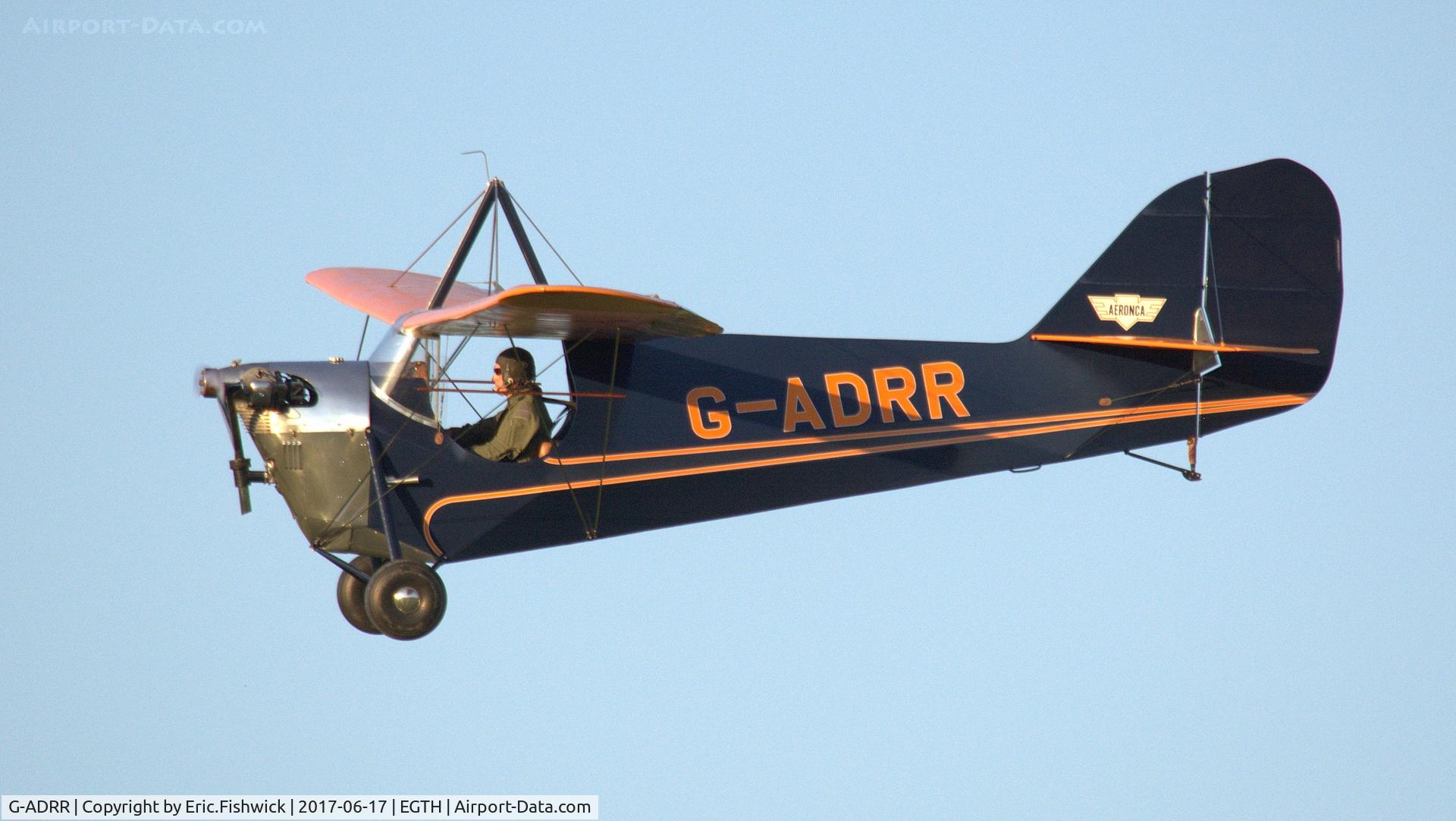G-ADRR, 1936 Aeronca C-3 Collegian C/N A-734, X. G-ADRR in display mode at the epic Evening Airshow, The Shuttleworth Collection, June, 2017