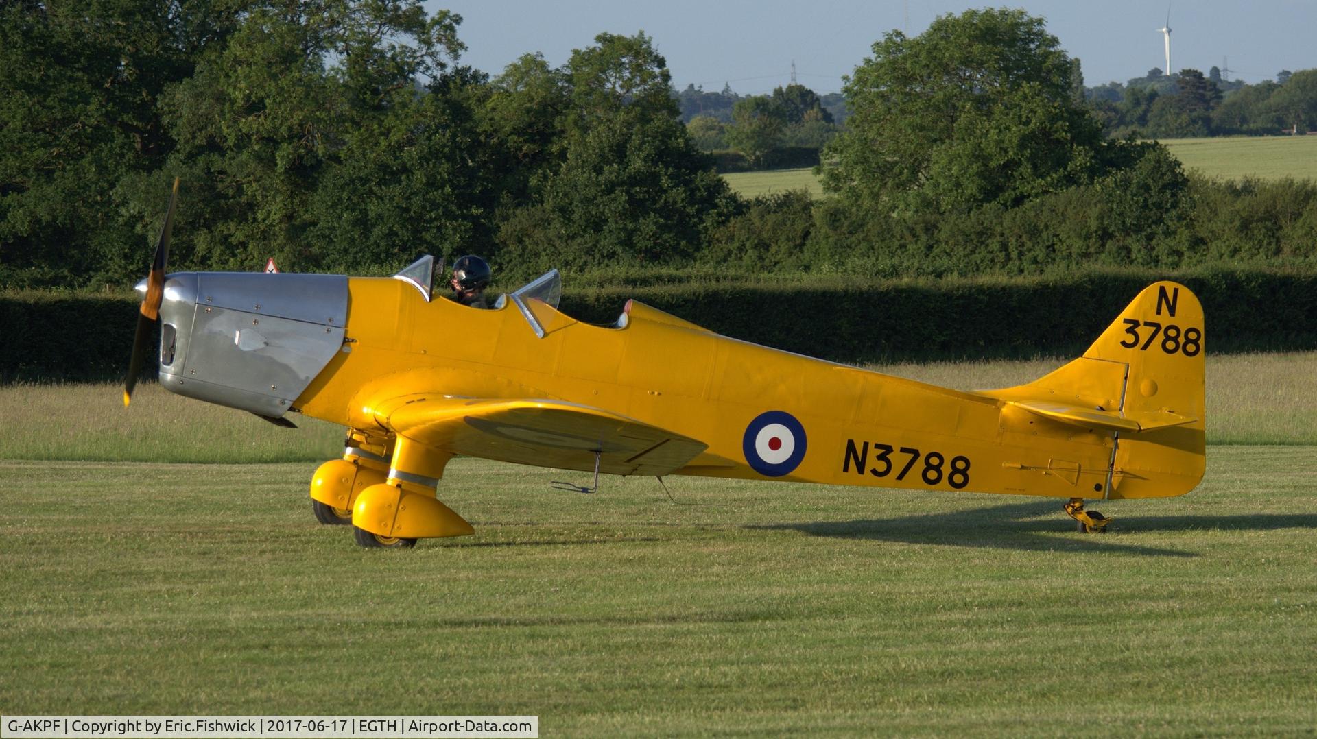 G-AKPF, 1941 Miles M14A Hawk Trainer 3 C/N 2228, x. G-AKPF at the epic Evening Airshow, The Shuttleworth Collection, June, 2017