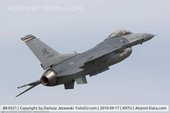 88-0521, 1988 General Dynamics F-16CG Night Falcon C/N 1C-123, F-16CG Fighting Falcon 88-0521 HL from 4th FS 'Fightin' Fuujins' 388th FW Hill AFB, UT