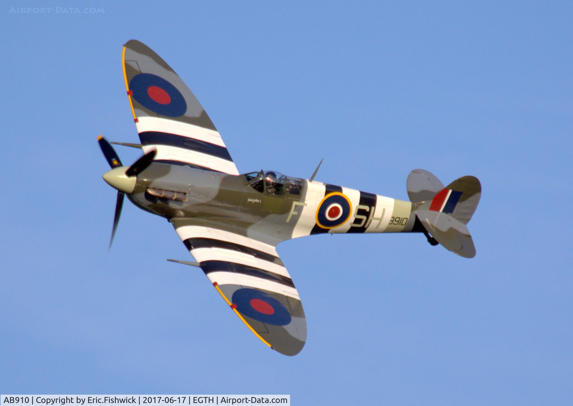 AB910, Supermarine 349 Spitfire LF.Vb C/N CBAF.1061, 43. AB910 in display mode at the epic Evening Airshow, The Shuttleworth Collection, June, 2017