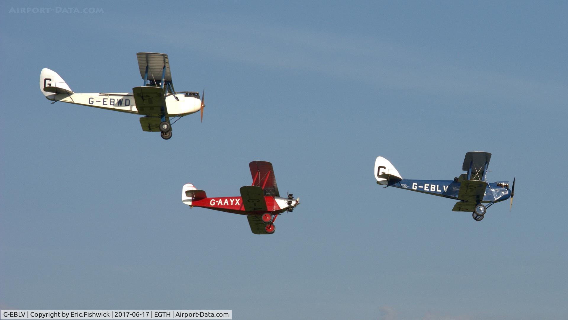 G-EBLV, 1925 De Havilland DH-60 Moth C/N 188, 45. Three Gentlemen's Carriages in display mode at the epic Evening Airshow, The Shuttleworth Collection, June, 2017