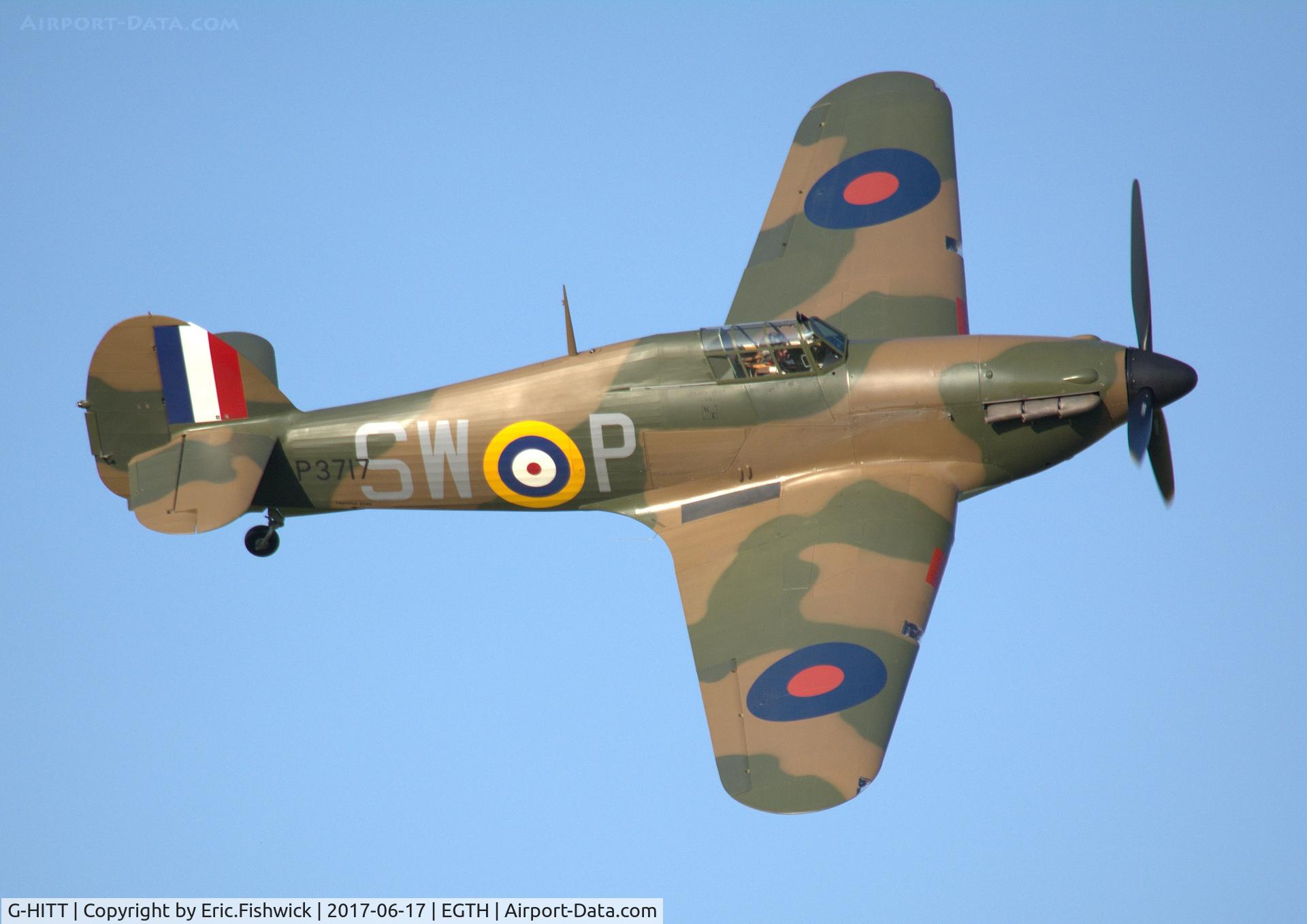 G-HITT, 1940 Hawker Hurricane I C/N Not found / see comment, 42. P3717 in display mode at the epic Evening Airshow, The Shuttleworth Collection, June, 2017