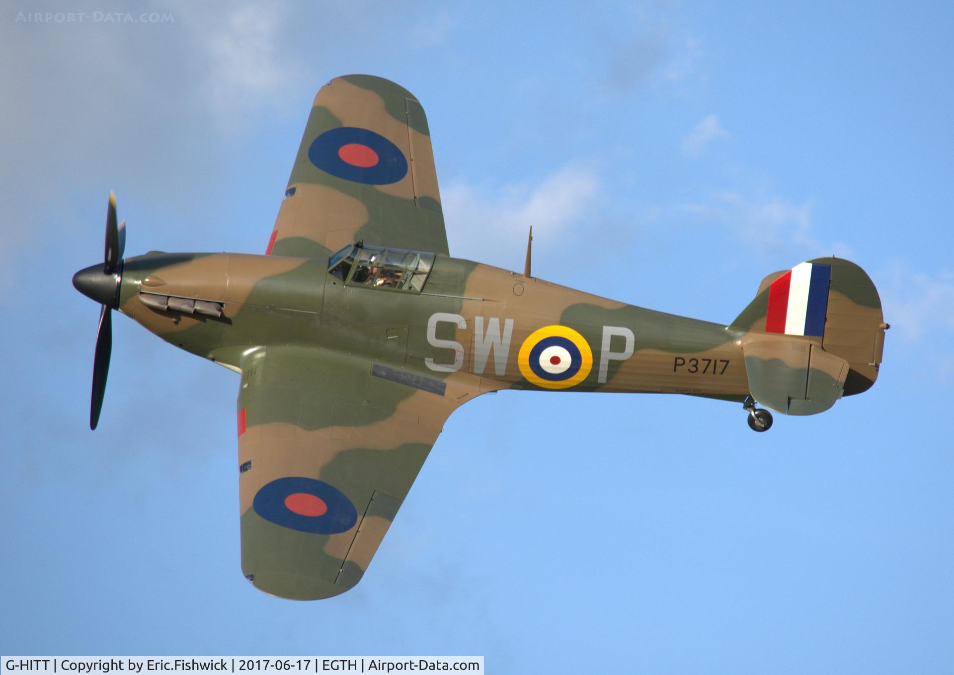 G-HITT, 1940 Hawker Hurricane I C/N Not found / see comment, 41. P3717 in display mode at the epic Evening Airshow, The Shuttleworth Collection, June, 2017