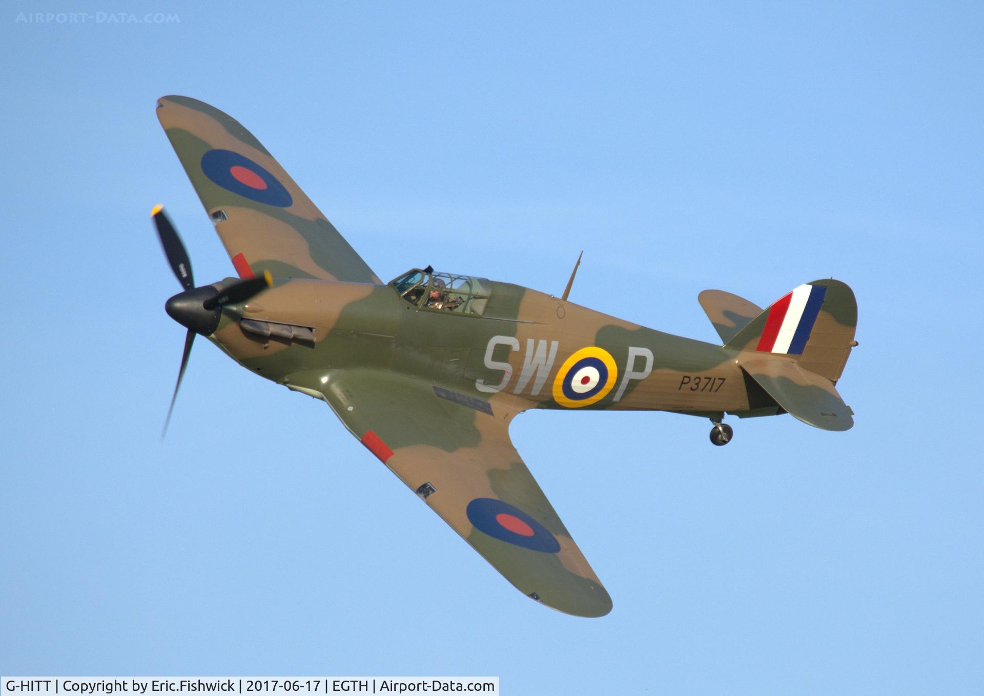 G-HITT, 1940 Hawker Hurricane I C/N Not found / see comment, 43. P3717 in display mode at the epic Evening Airshow, The Shuttleworth Collection, June, 2017