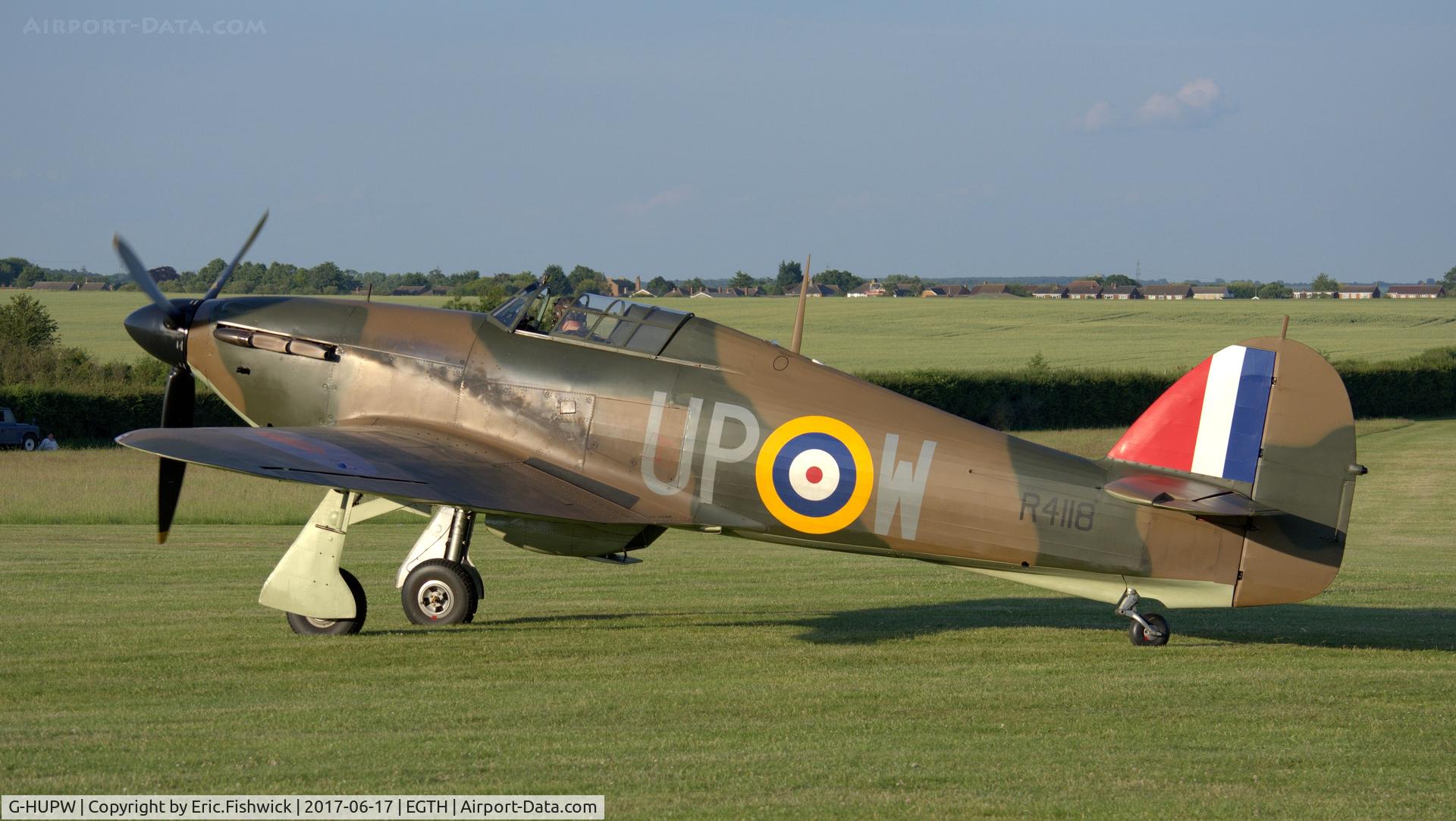 G-HUPW, 1940 Hawker Hurricane I C/N G592301, 1. R4118 at the epic Evening Airshow, The Shuttleworth Collection, June, 2017