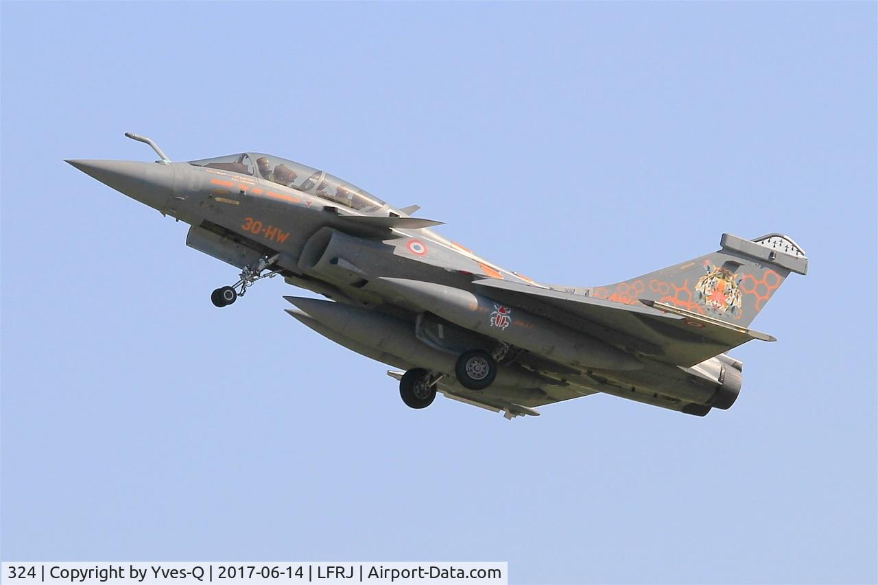 324, Dassault Rafale B C/N 324a, Dassault Rafale B, Take off rwy 26, Landivisiau Naval Air Base (LFRJ) Tiger Meet 2017