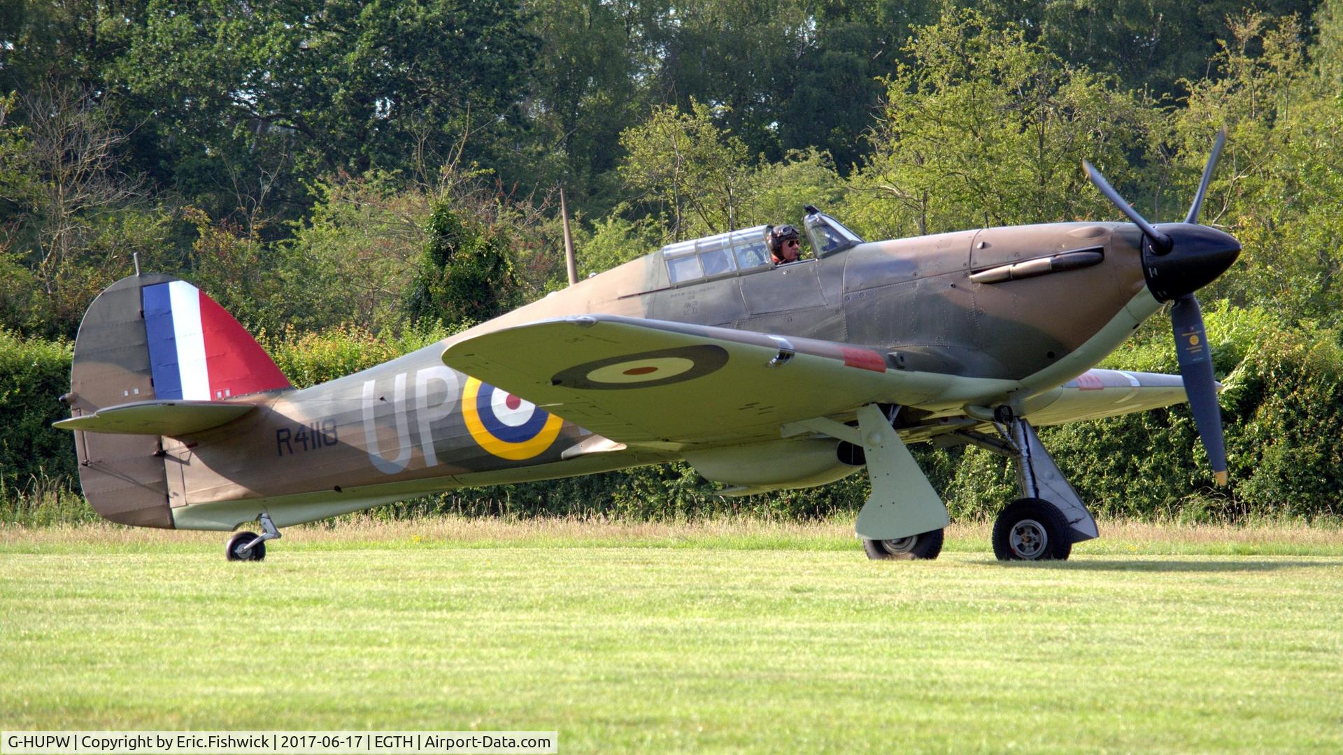 G-HUPW, 1940 Hawker Hurricane I C/N G592301, 3. R4118 at the epic Evening Airshow, The Shuttleworth Collection, June, 2017