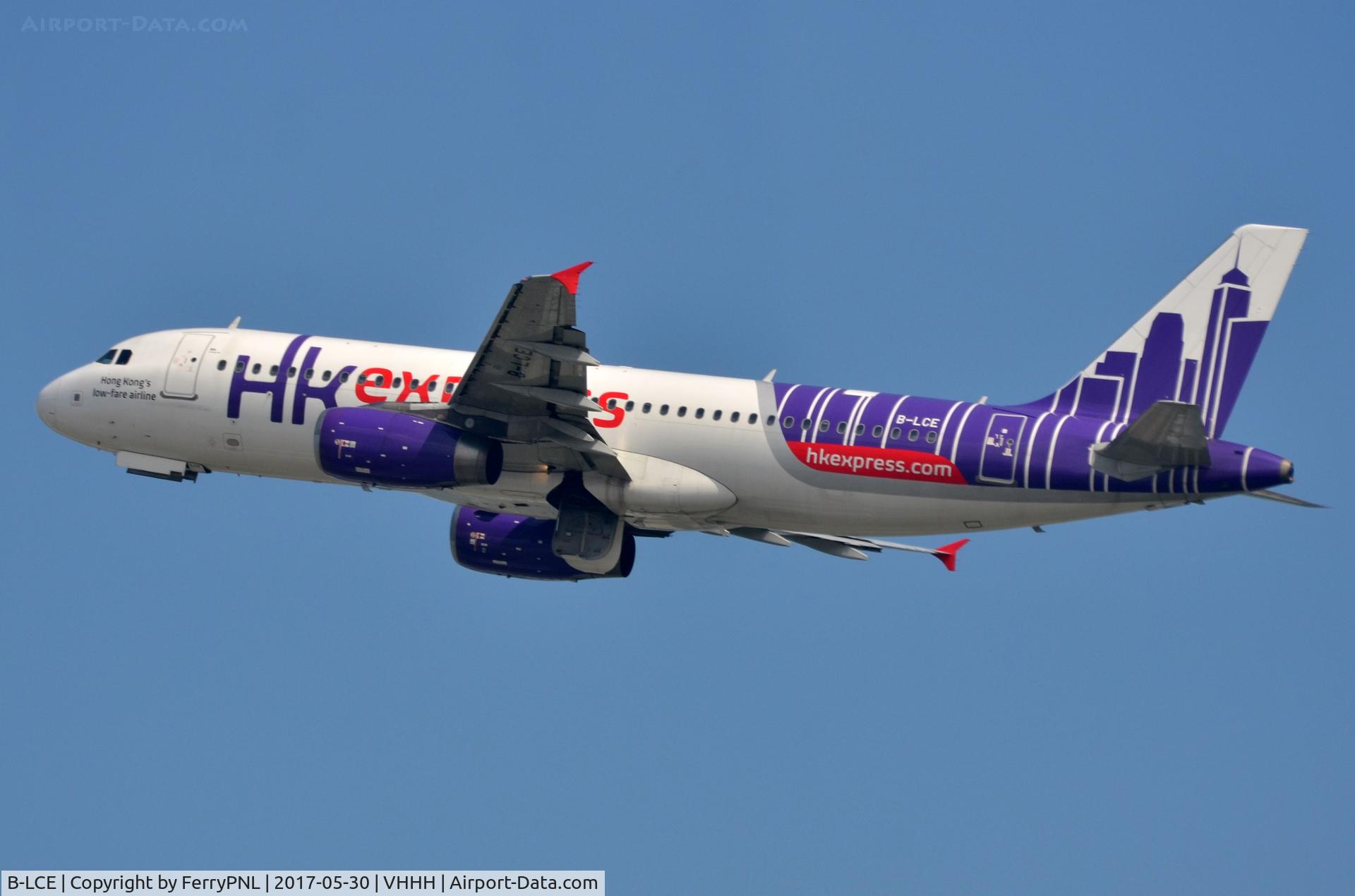 B-LCE, 2004 Airbus A320-232 C/N 2299, Hong Kong Express A320 pulling out of HKG.